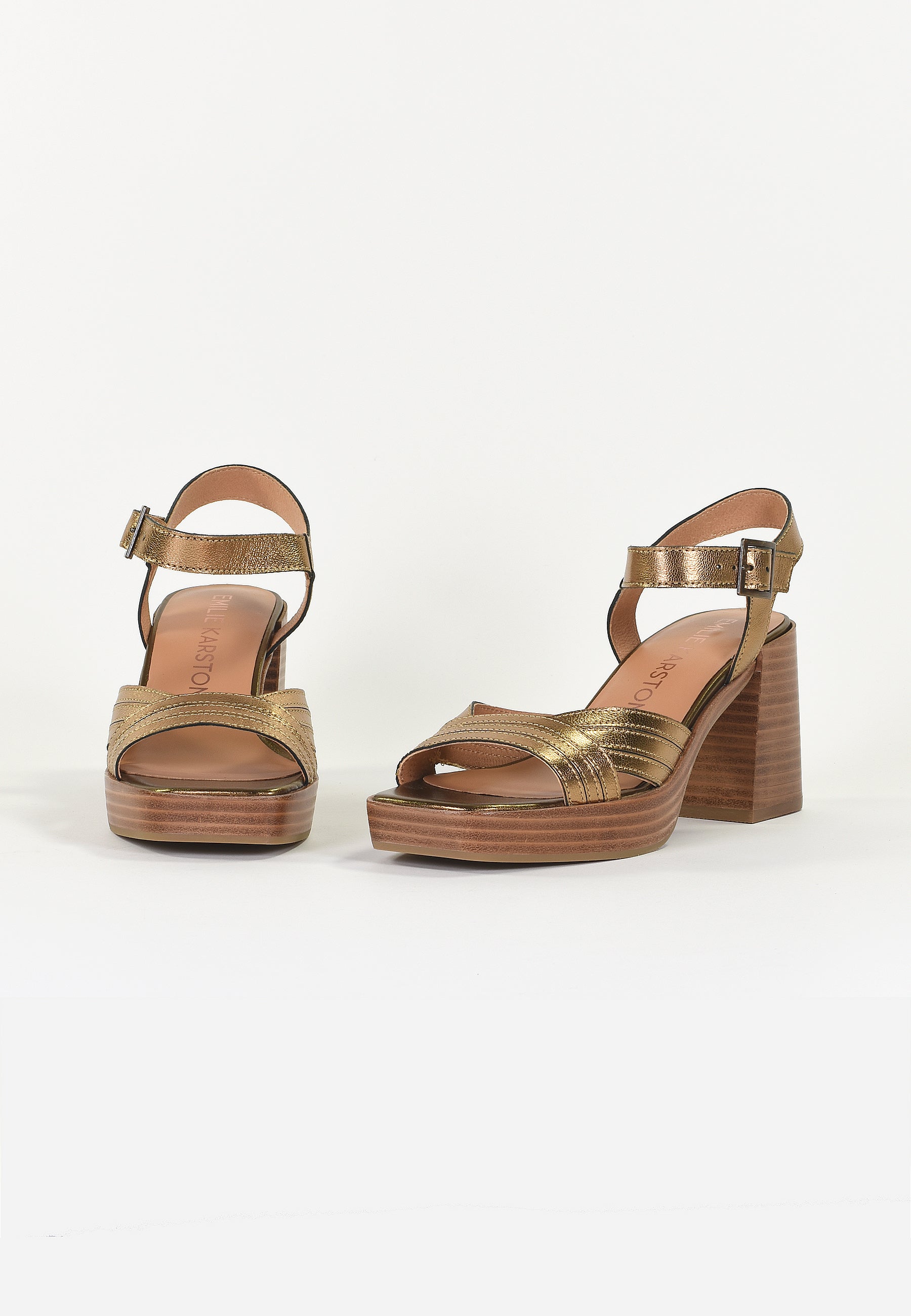 MELINA HEELED SANDALS - GOLD