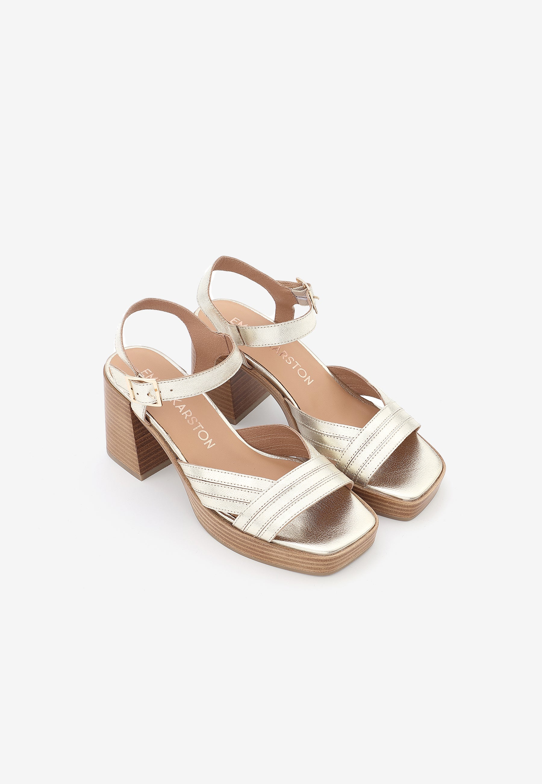 SANDALES À TALONS MELINA - PLATINE