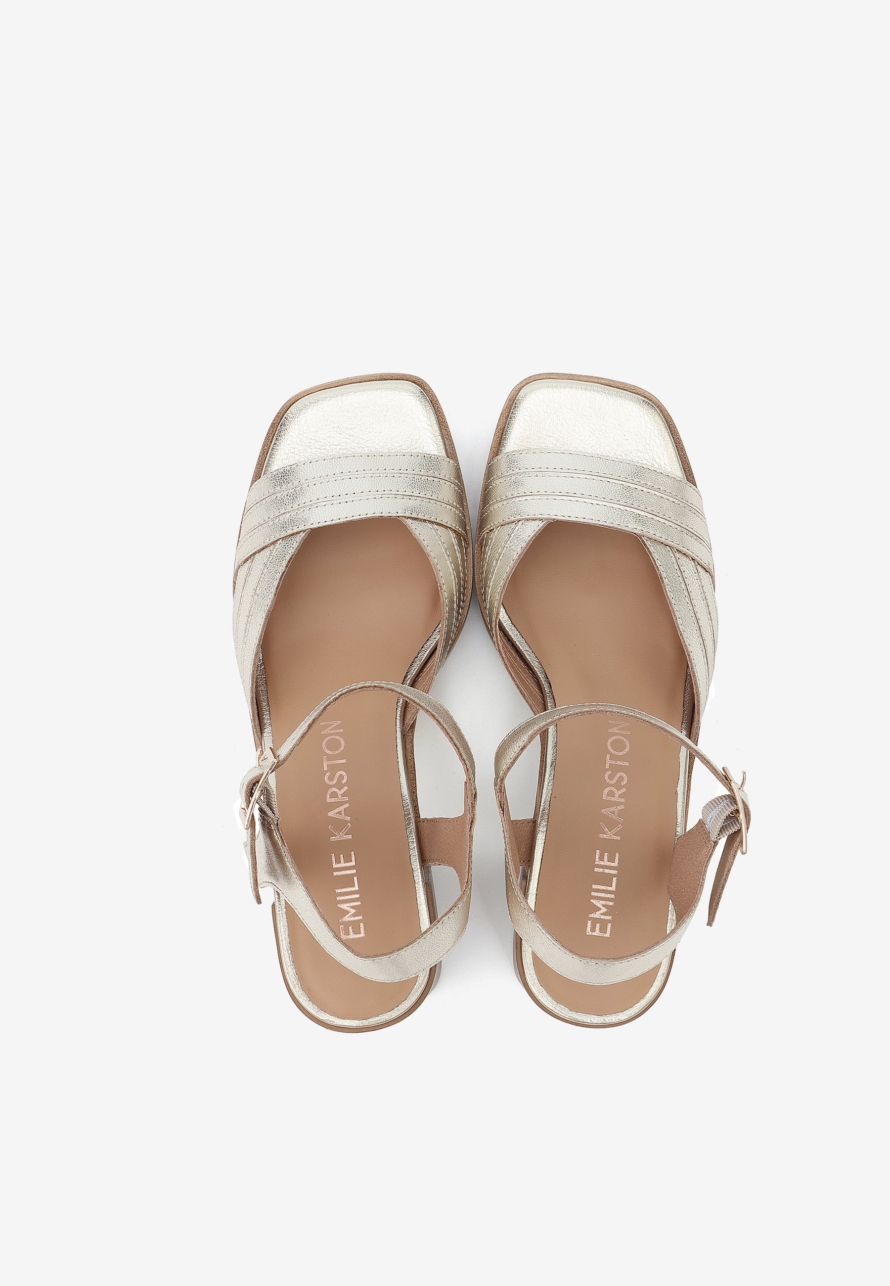 SANDALES À TALONS MELINA - PLATINE