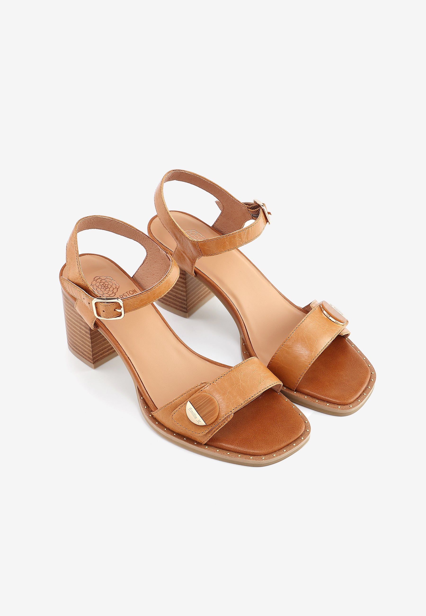 SANDALES À TALONS MISTRA - COGNAC