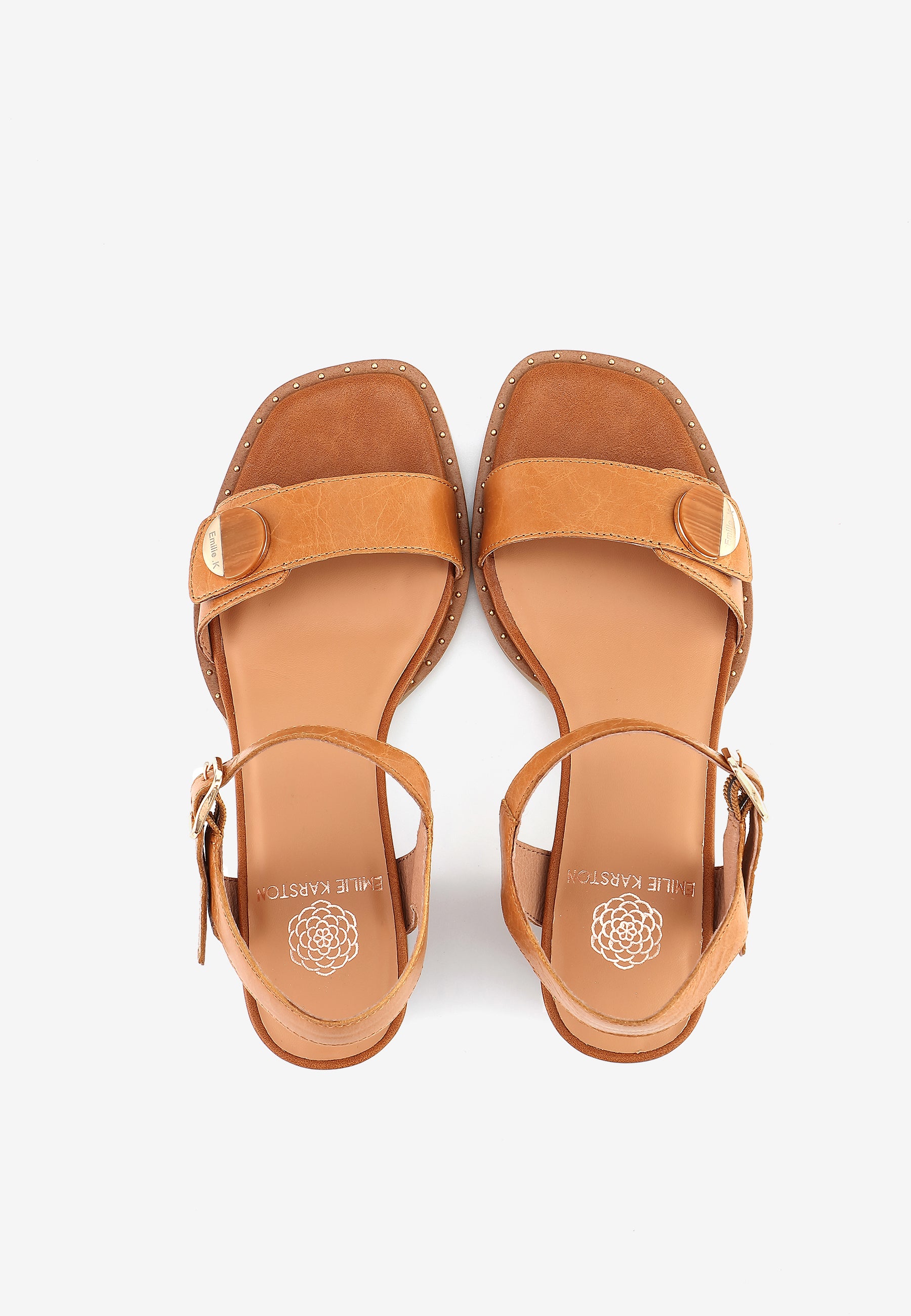 SANDALES À TALONS MISTRA - COGNAC