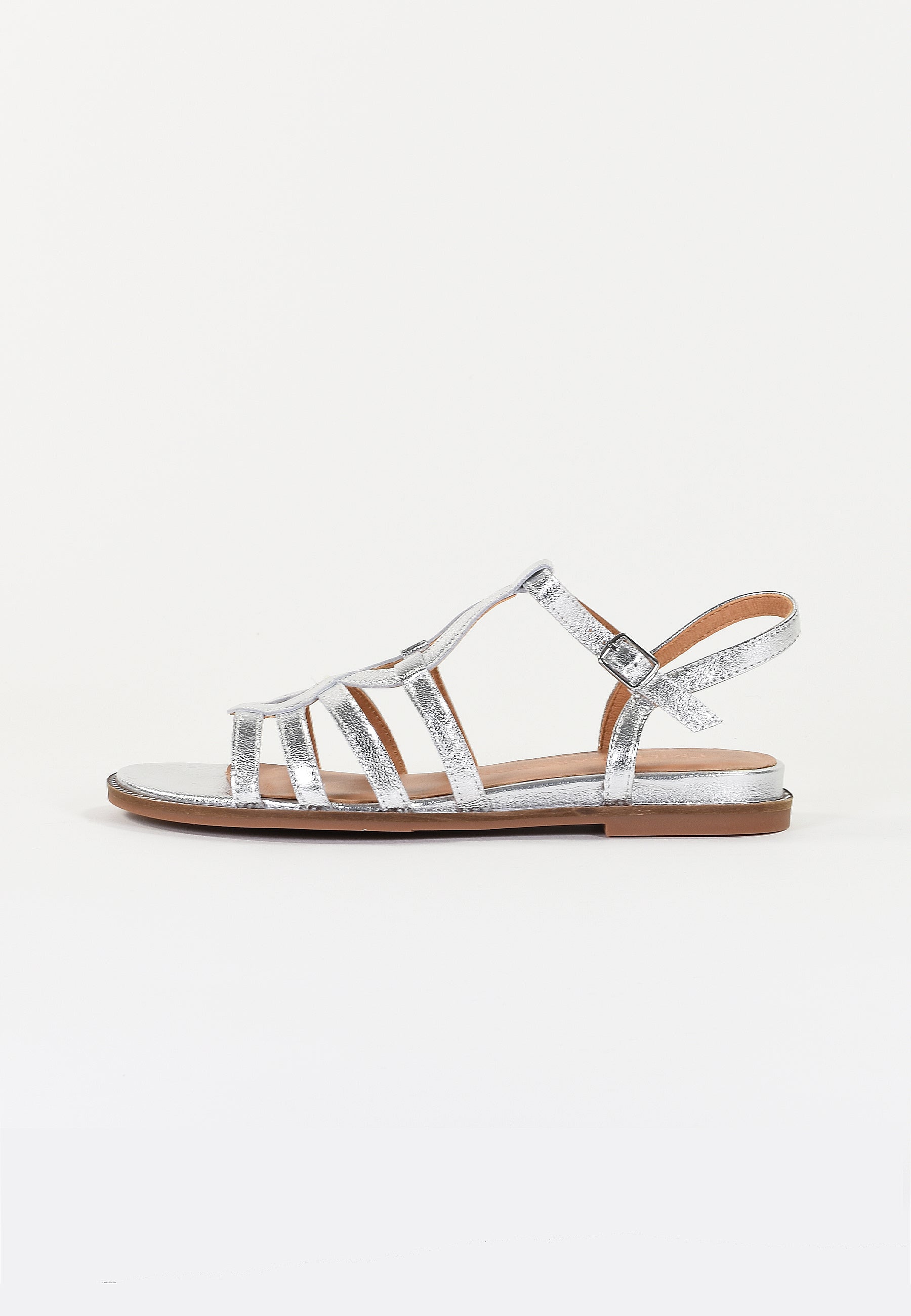 SABINE FLAT SANDALS - SILVER