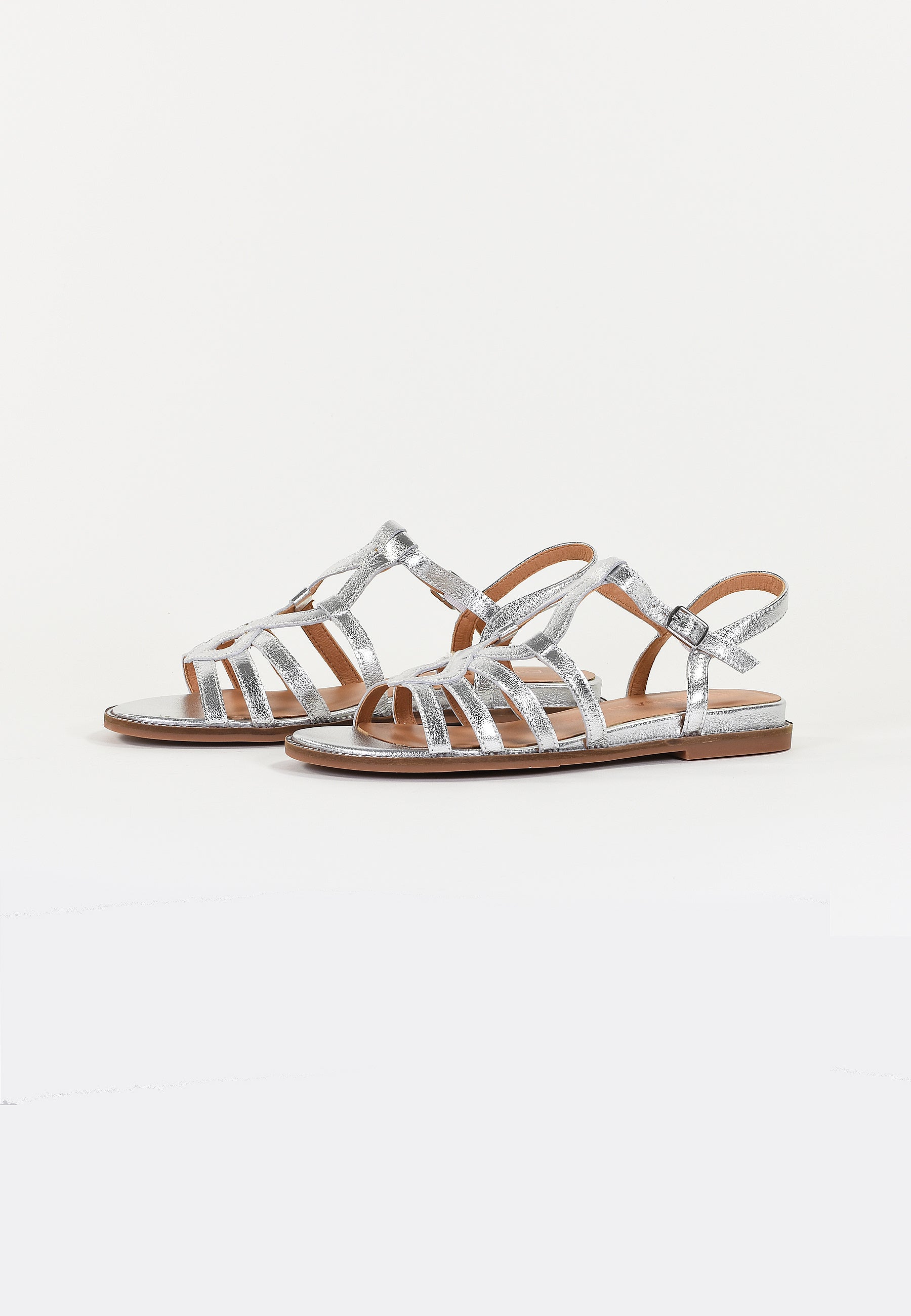 SABINE FLAT SANDALS - SILVER