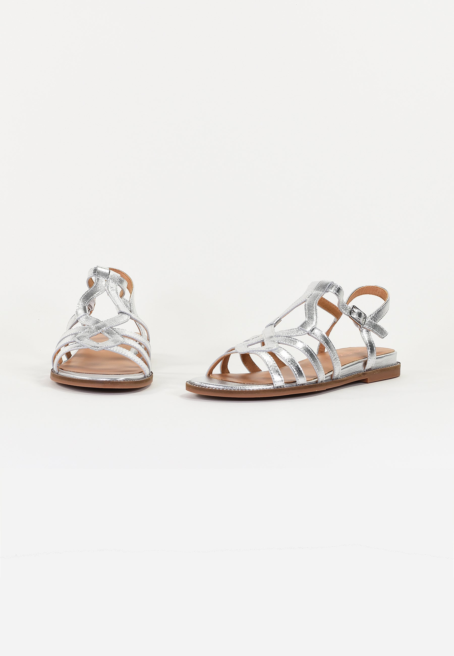 SABINE FLAT SANDALS - SILVER