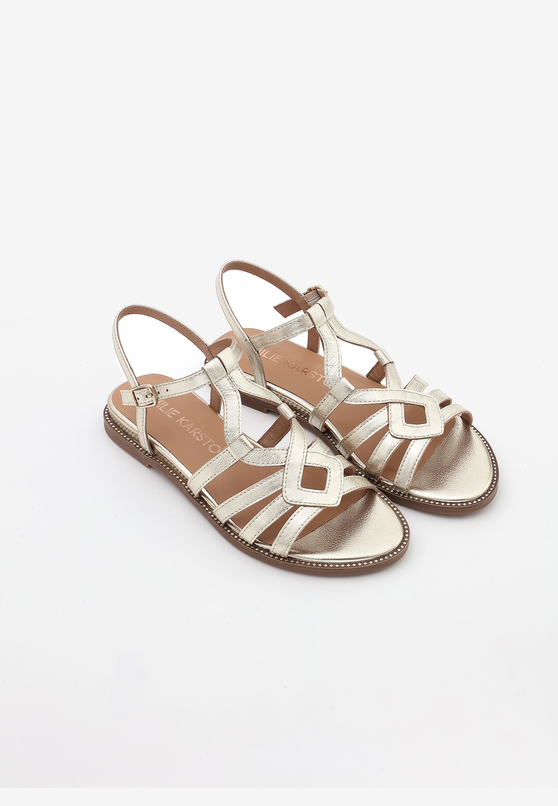 SANDALES PLATES SABINE - PLATINE