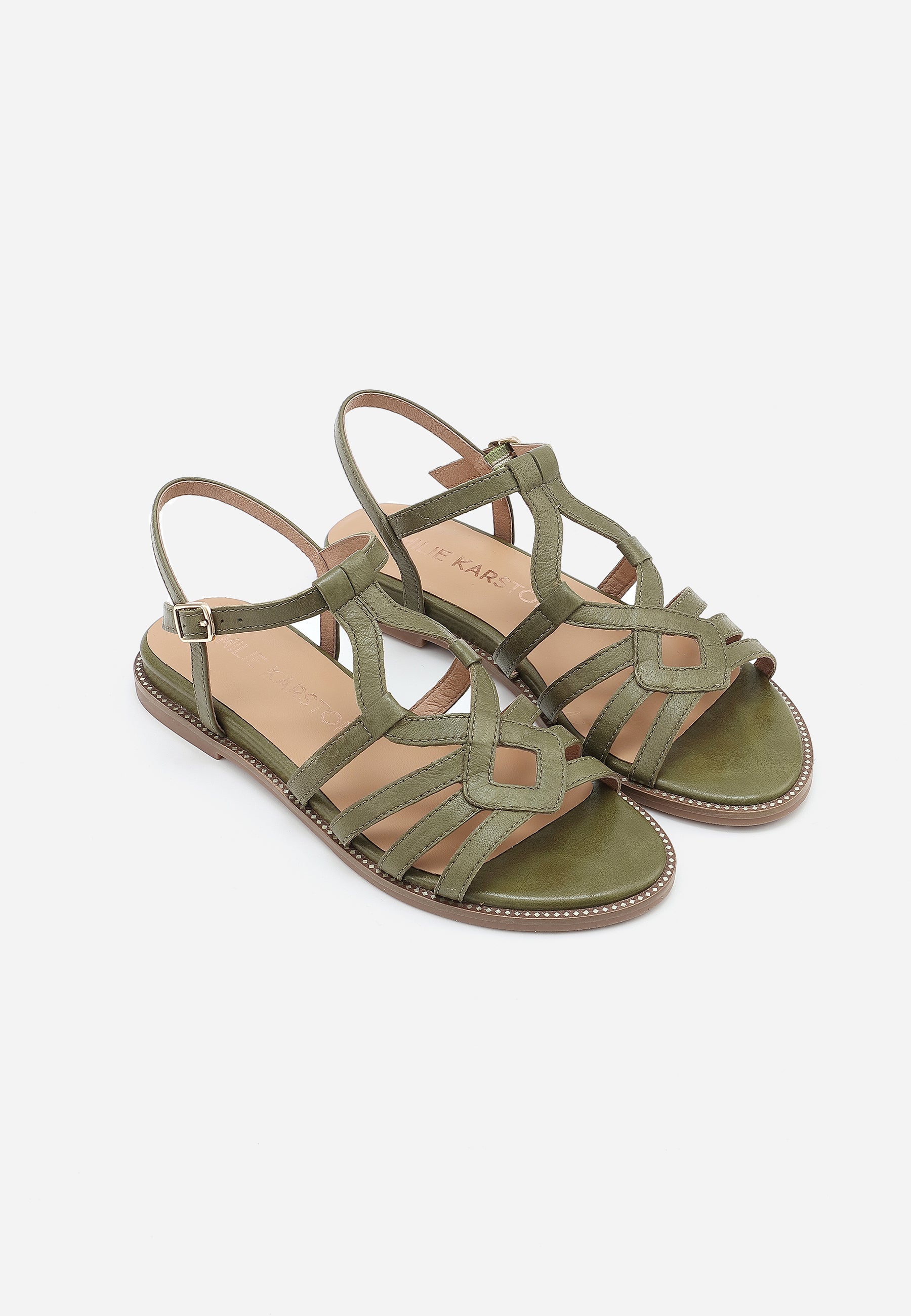 SANDALES PLATES SABINE - VERT