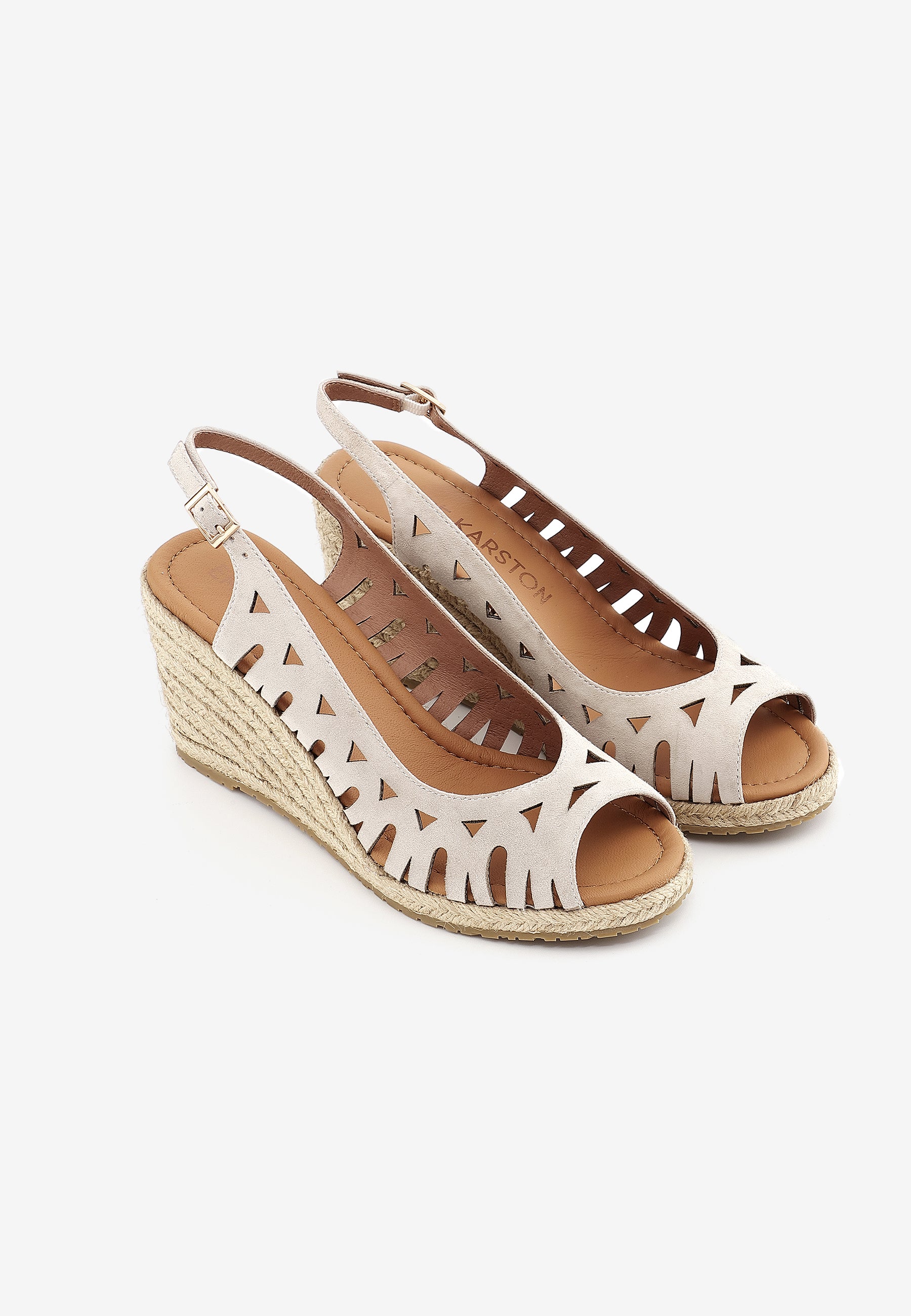 SANDALES COMPENSÉES SARAH - CRÈME