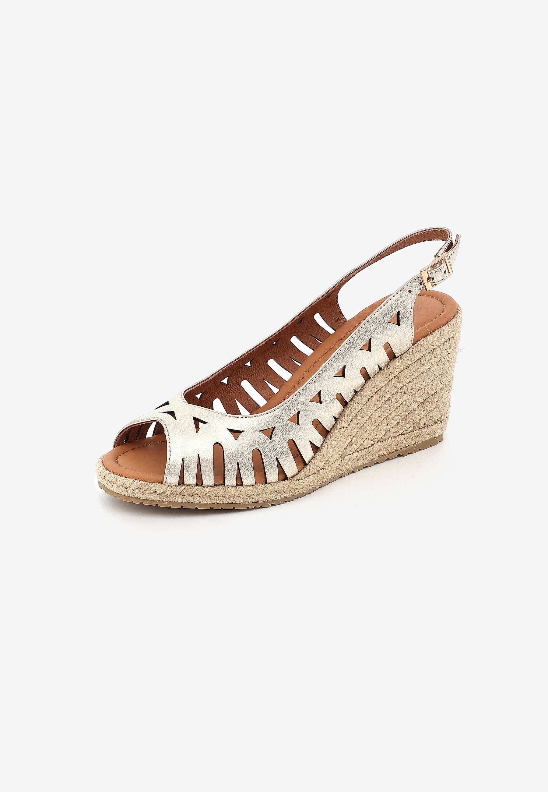 SANDALES COMPENSÉES SARAH - PLATINE