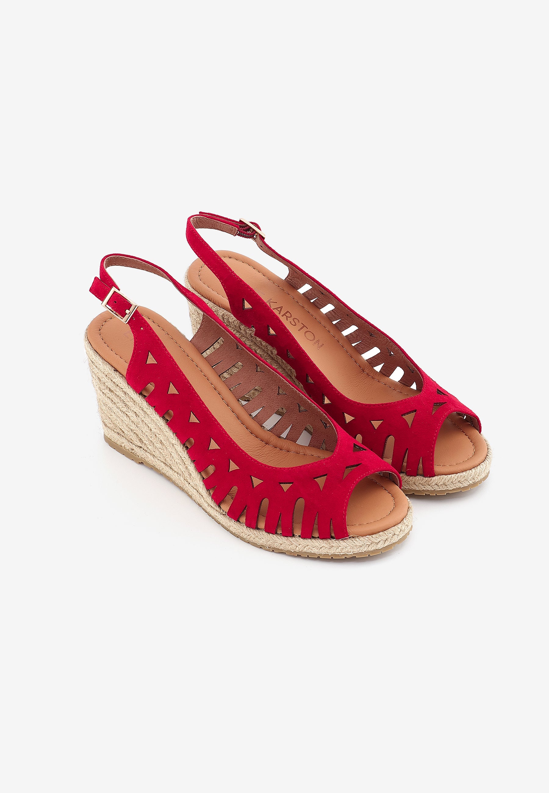 SANDALES COMPENSÉES SARAH - ROUGE