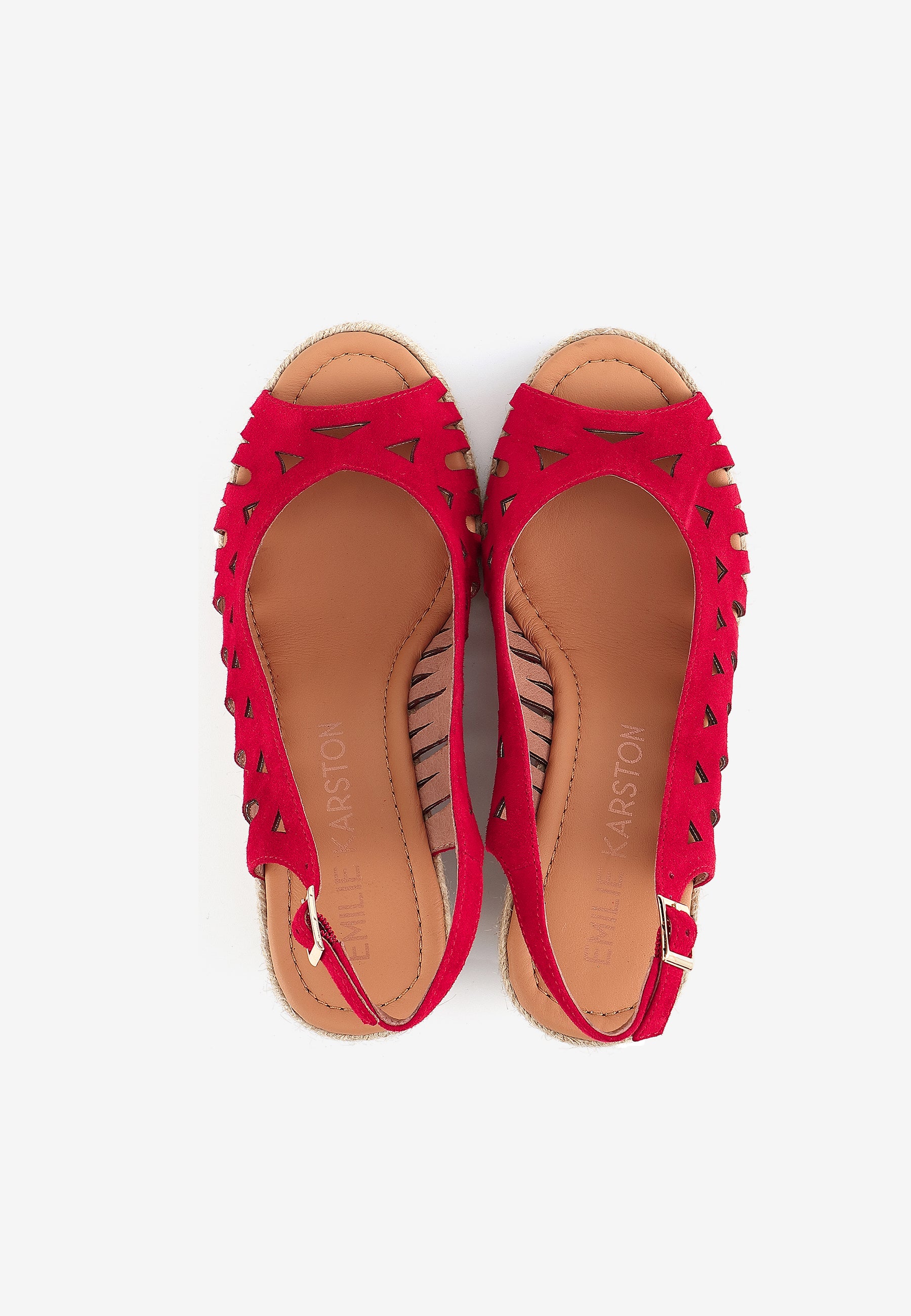 SANDALES COMPENSÉES SARAH - ROUGE