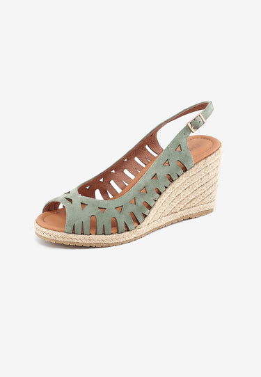 SARAH WEDGE SANDALS - GREEN