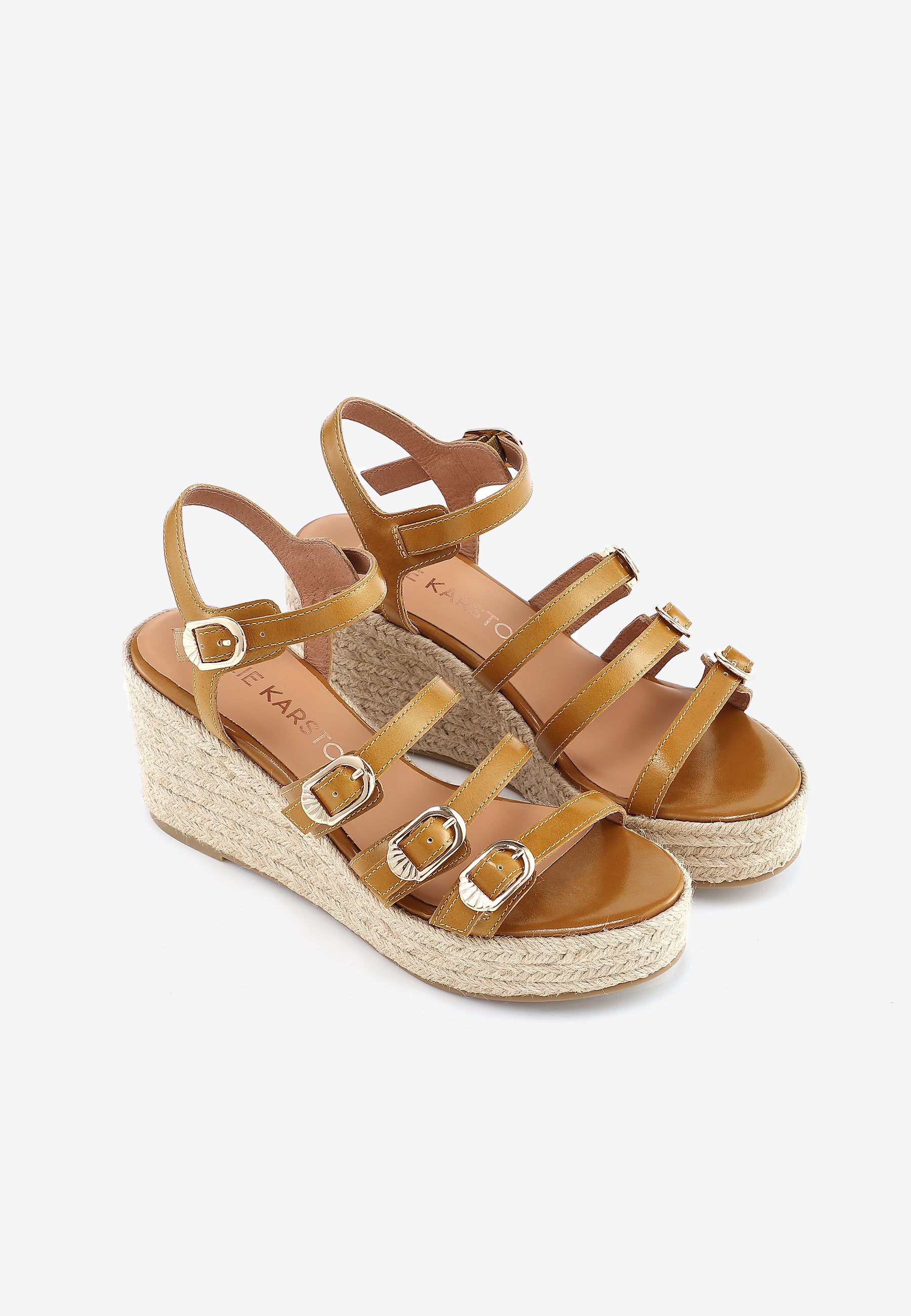 SANDALES COMPENSÉES TALIA - OCRE