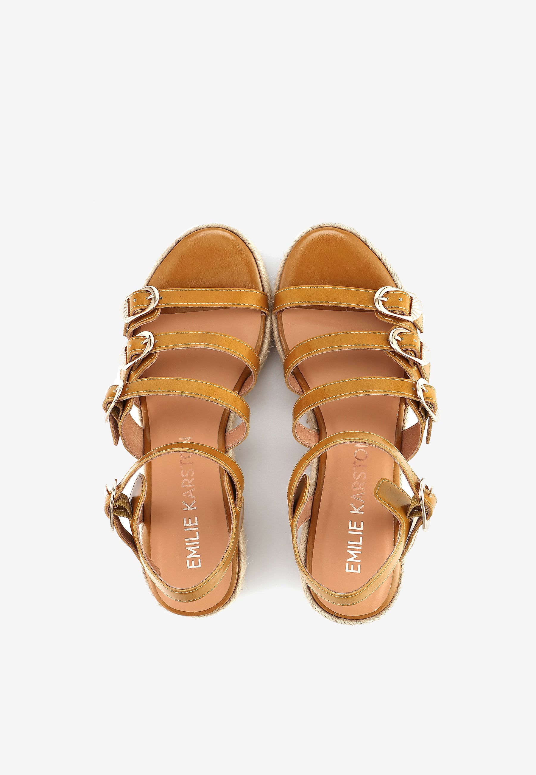 SANDALES COMPENSÉES TALIA - OCRE