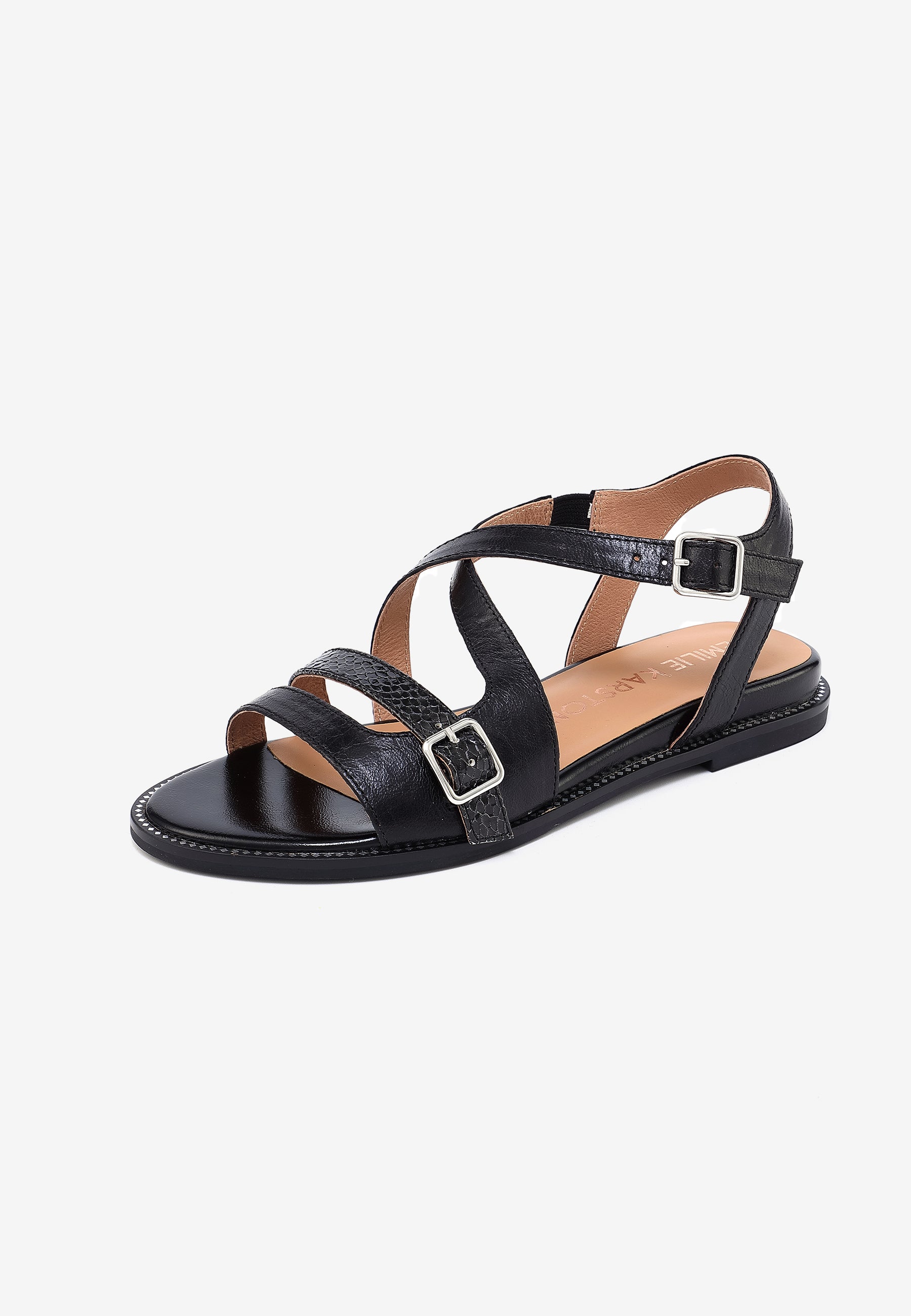 SANDALES PLATES WILLOW - NOIR