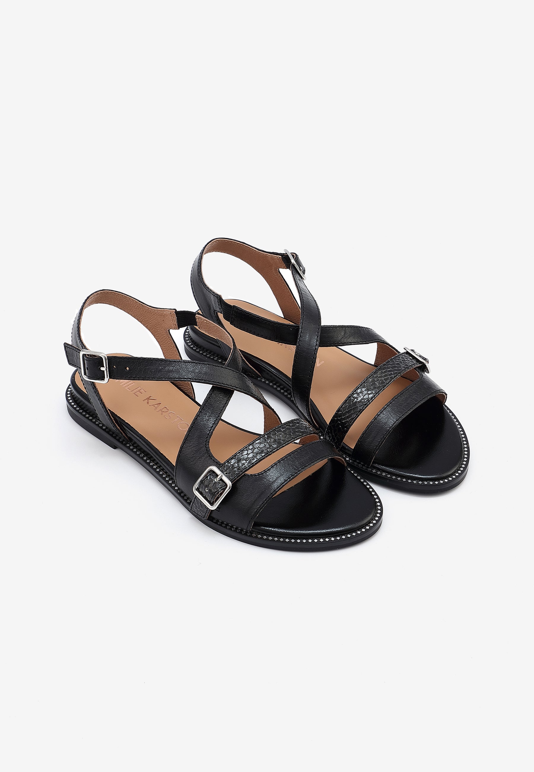 SANDALES PLATES WILLOW - NOIR