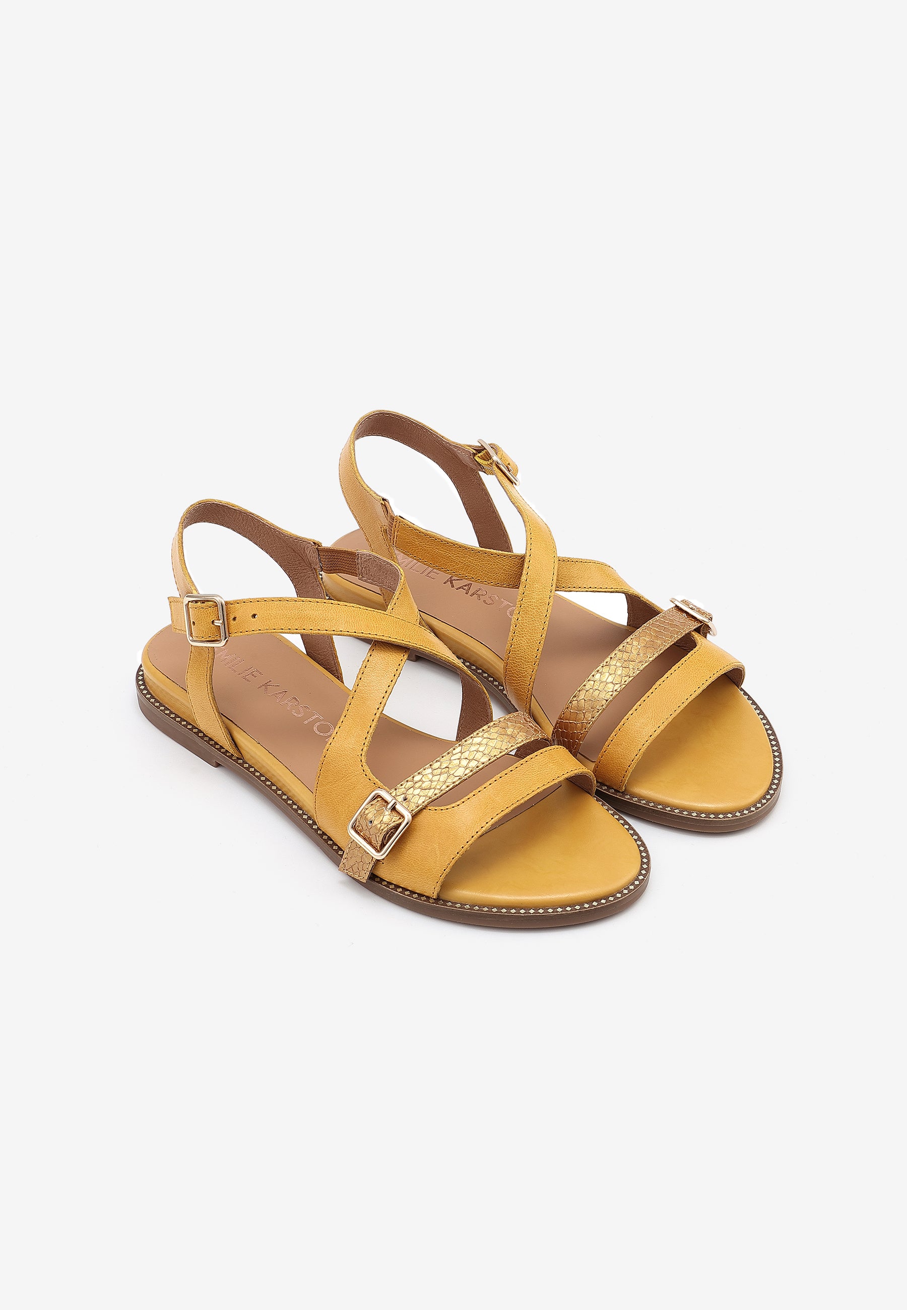 WILLOW FLAT SANDALS - OCHRE