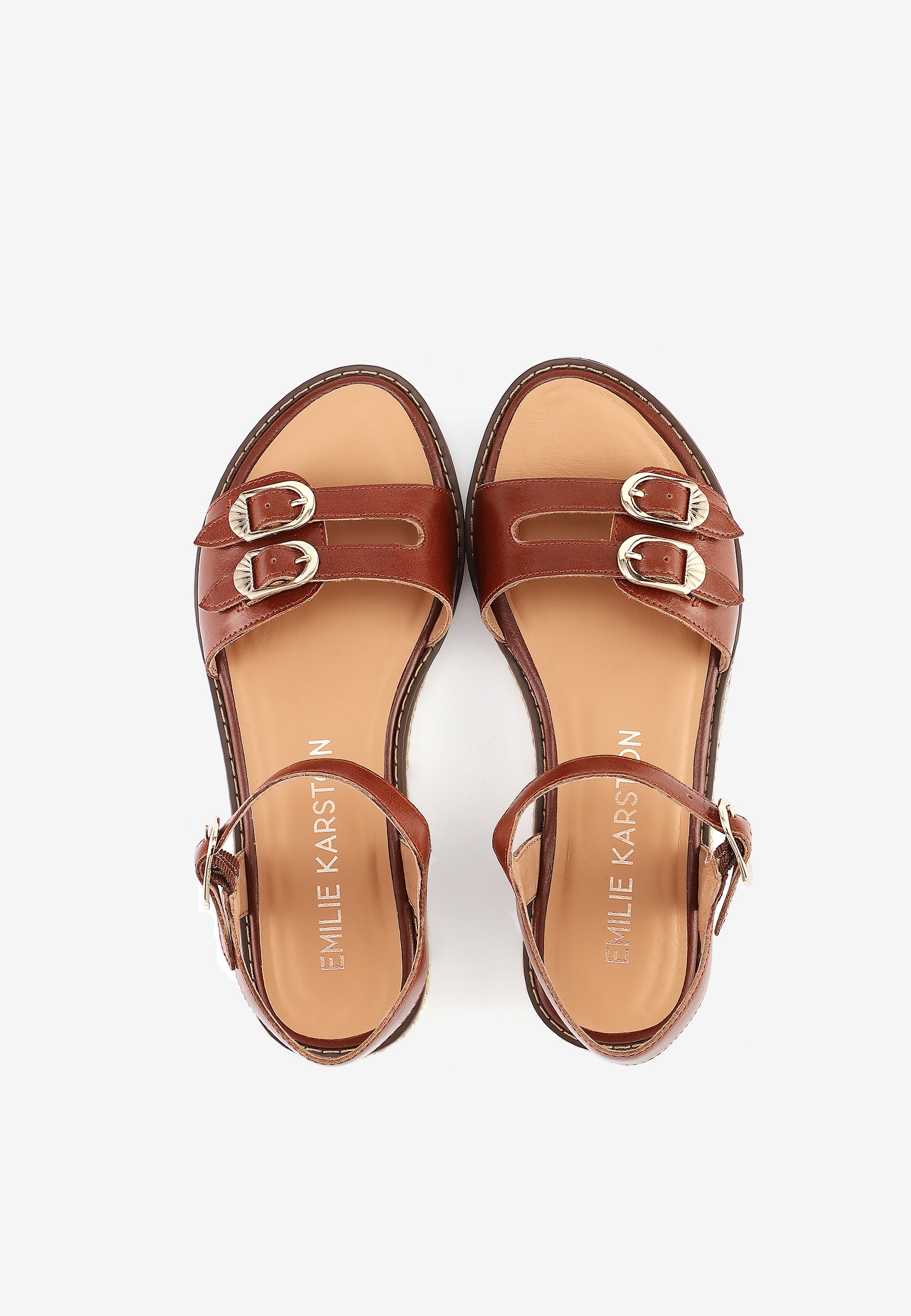 SANDALES XENIA - COGNAC