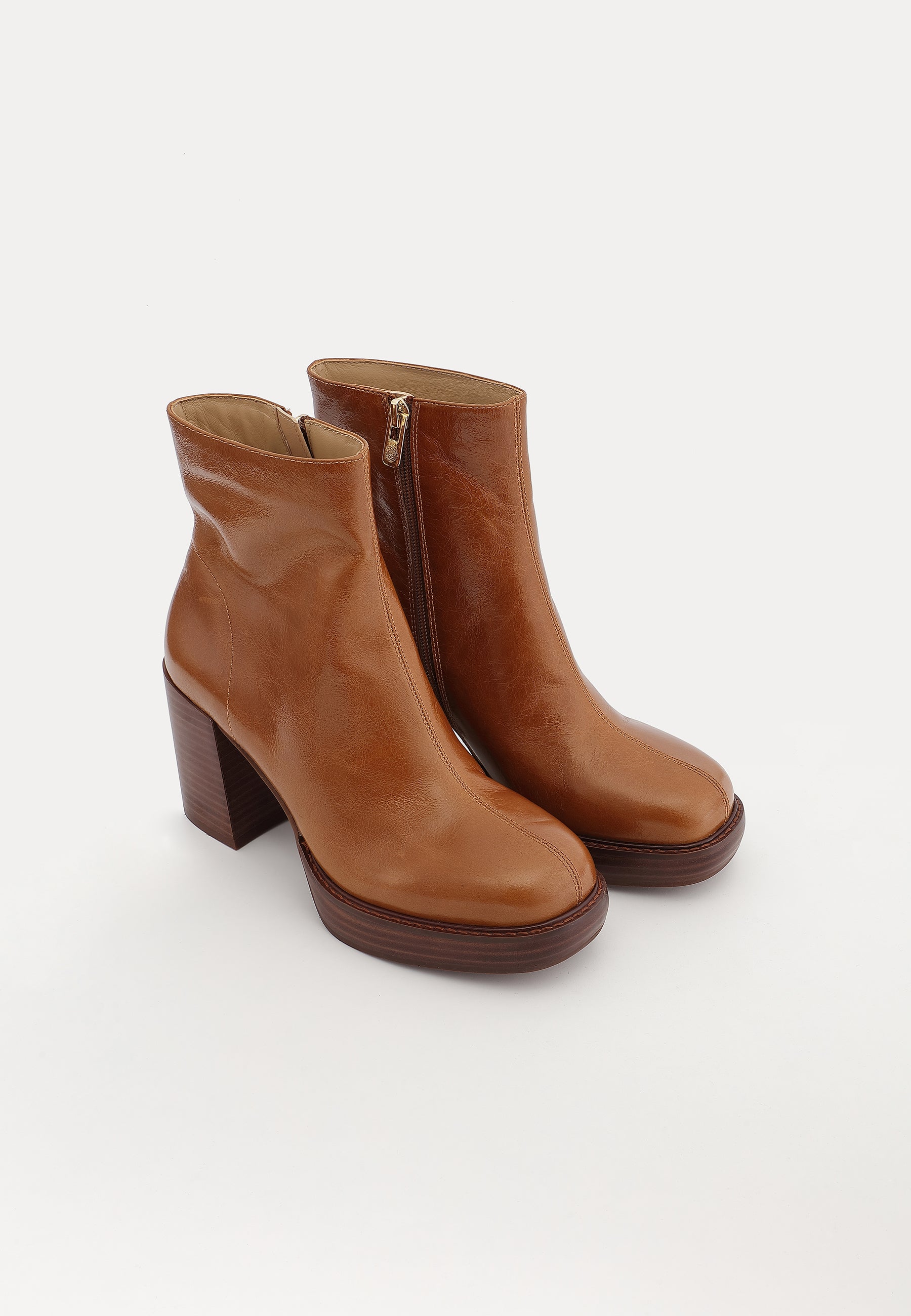 CLEA ANKLE BOOTS - COGNAC
