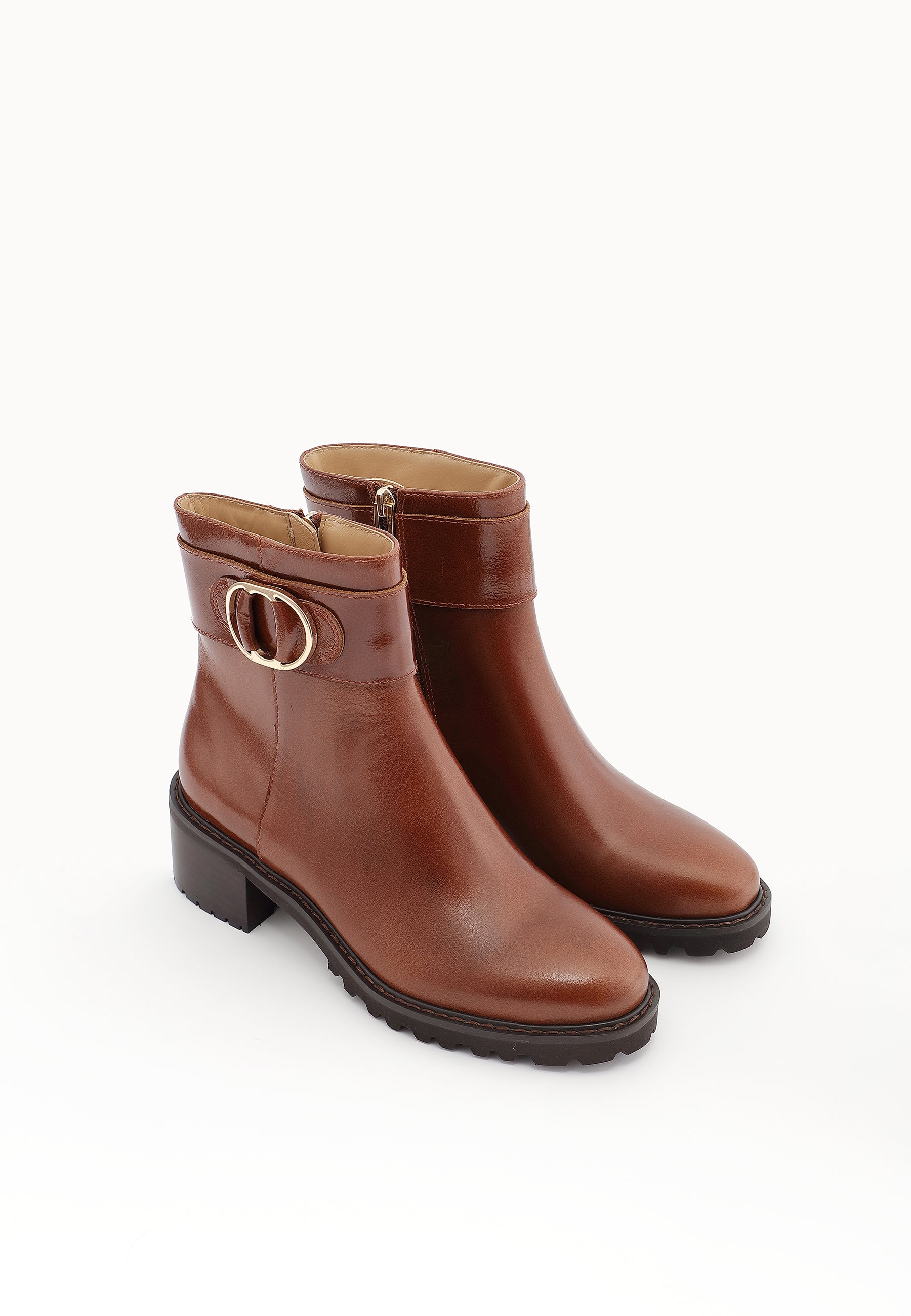 BOTTINES QUINN - COGNAC