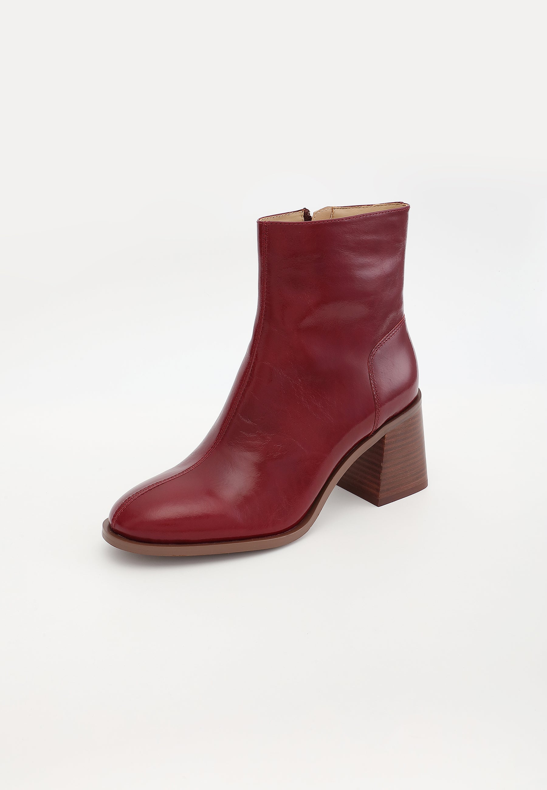 VICTORIA ANKLE BOOTS - BURGUNDY