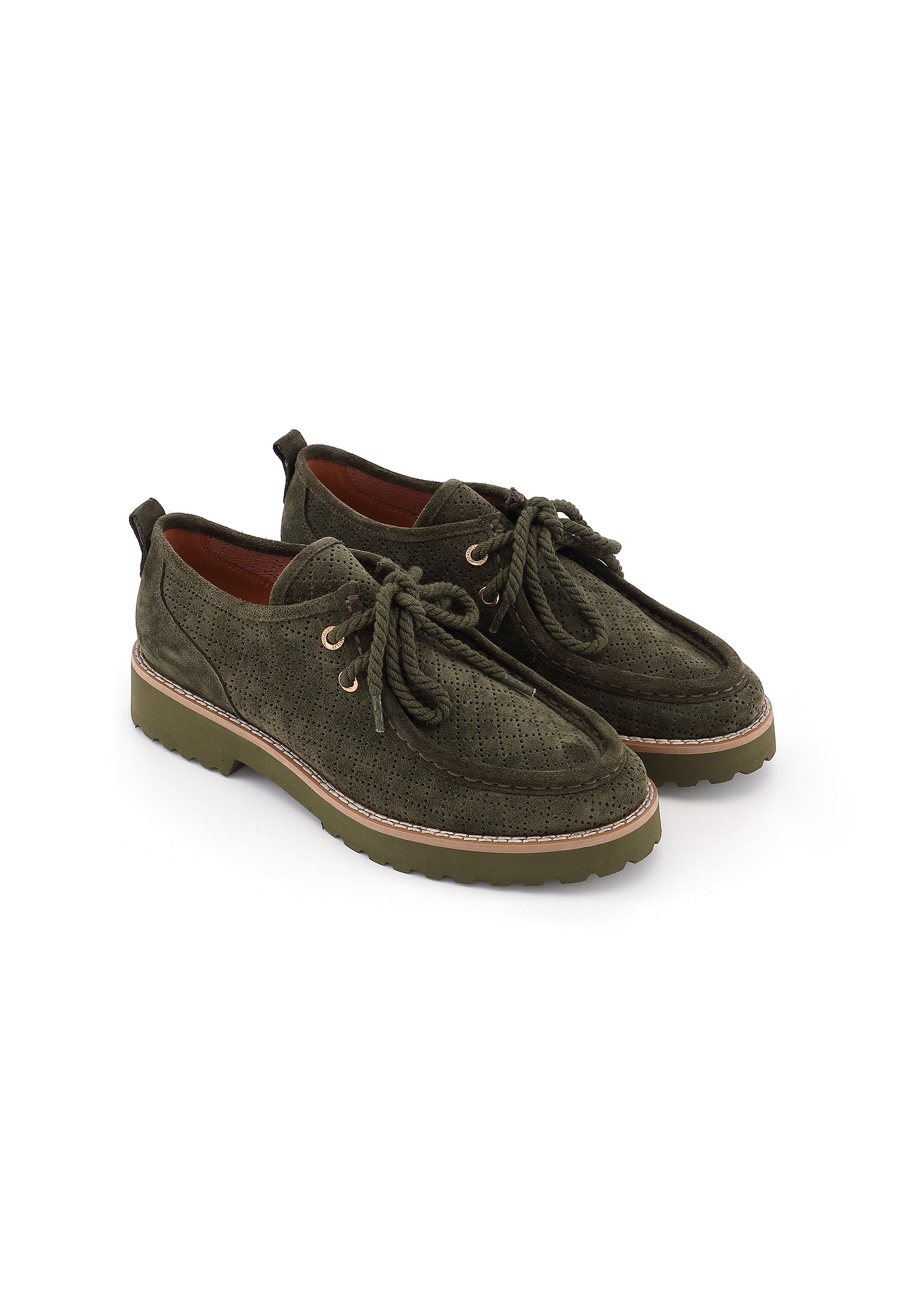 ALPINA - Derbies en cuir kaki