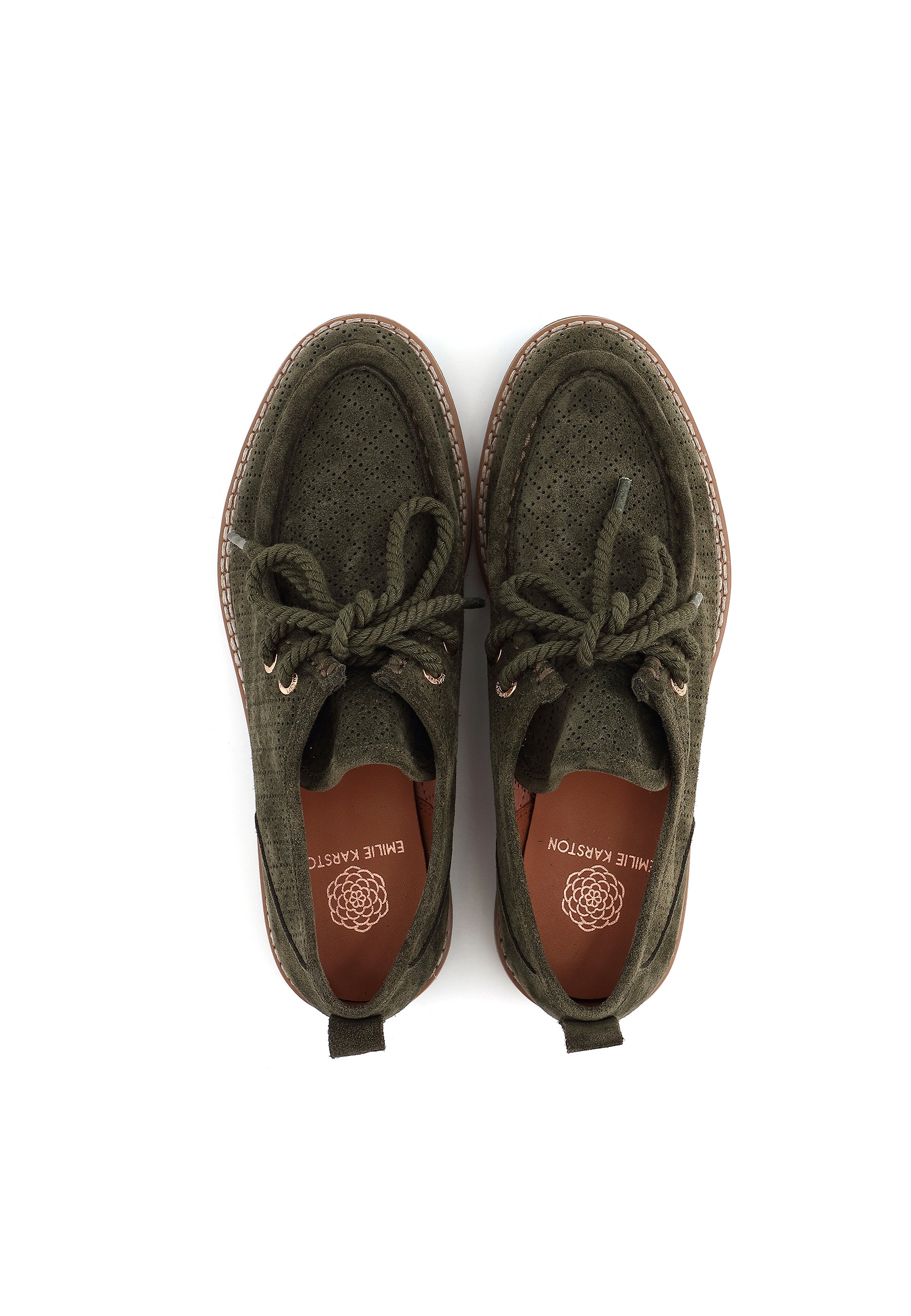 ALPINA - Derbies en cuir kaki