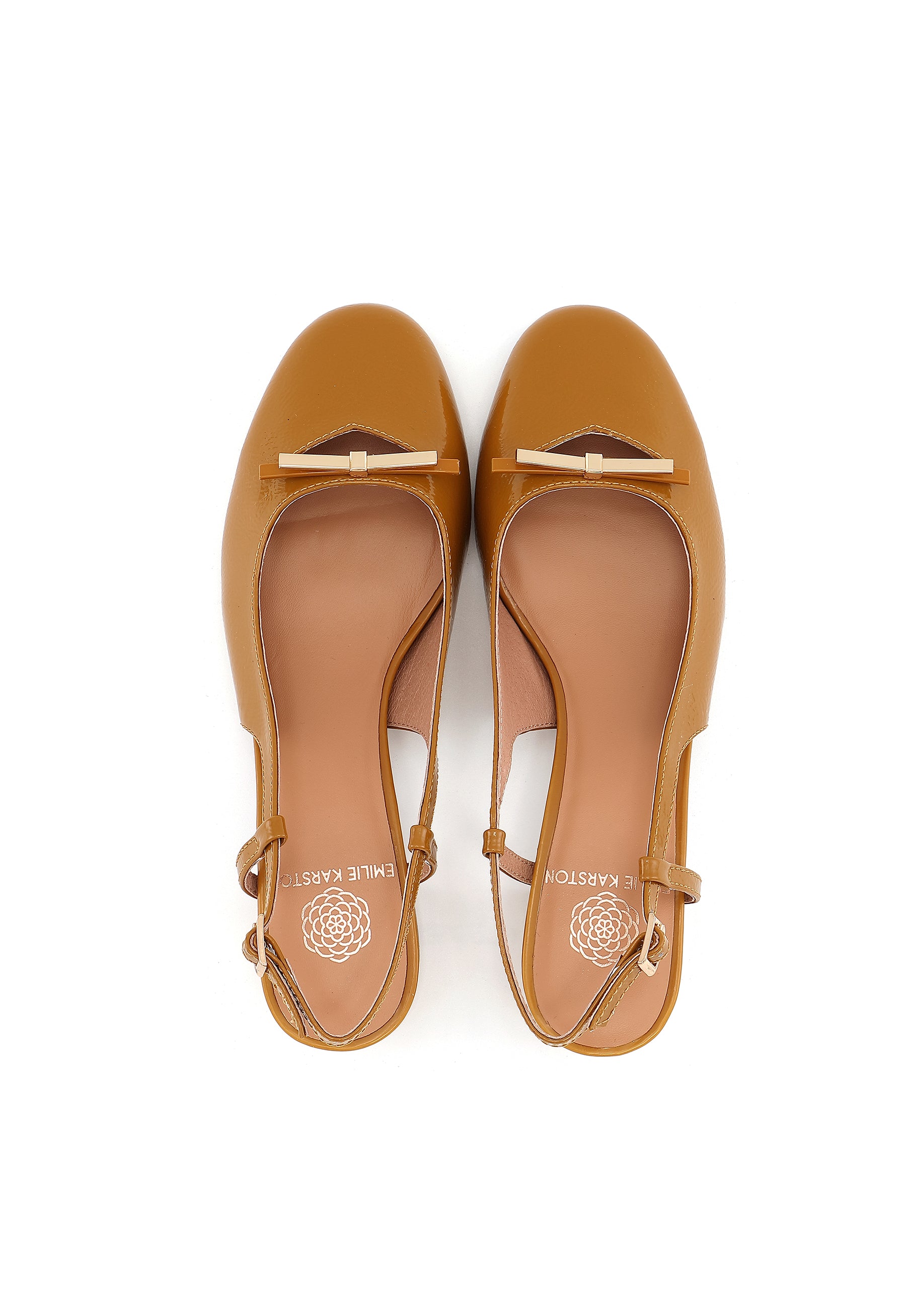 ANTHEA - Escarpins en Cuir Verni Camel