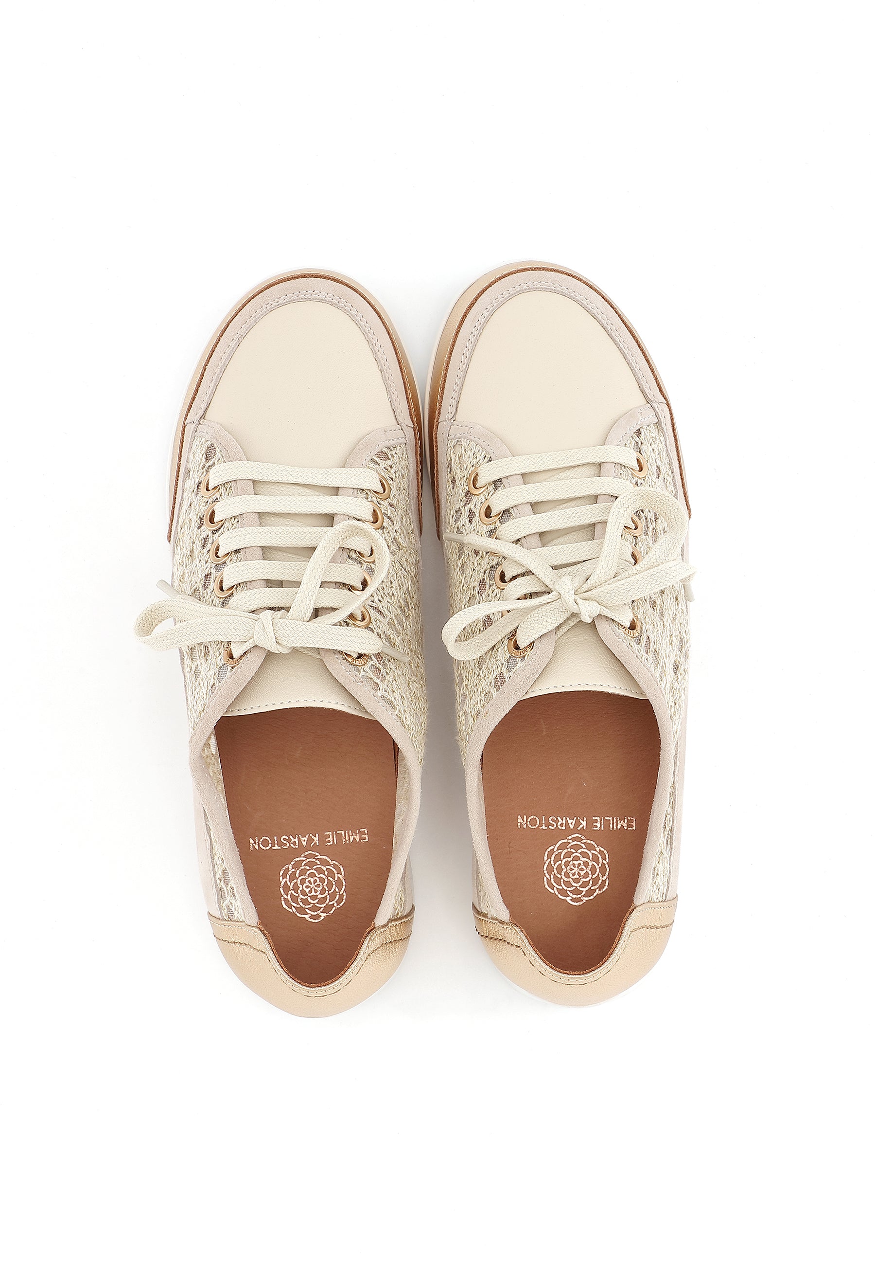 CAMINO - Baskets Dentelle Chic & Confort Beige