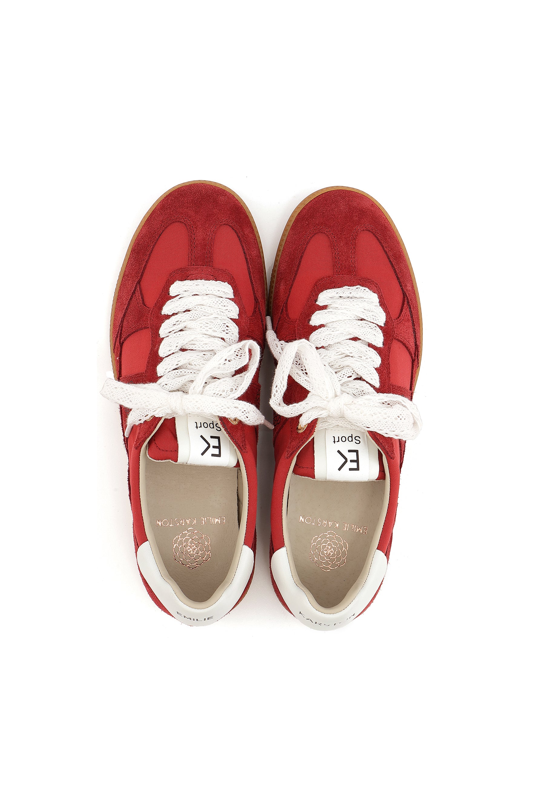 CHERRY - Baskets en cuir Bordeaux/Rouge