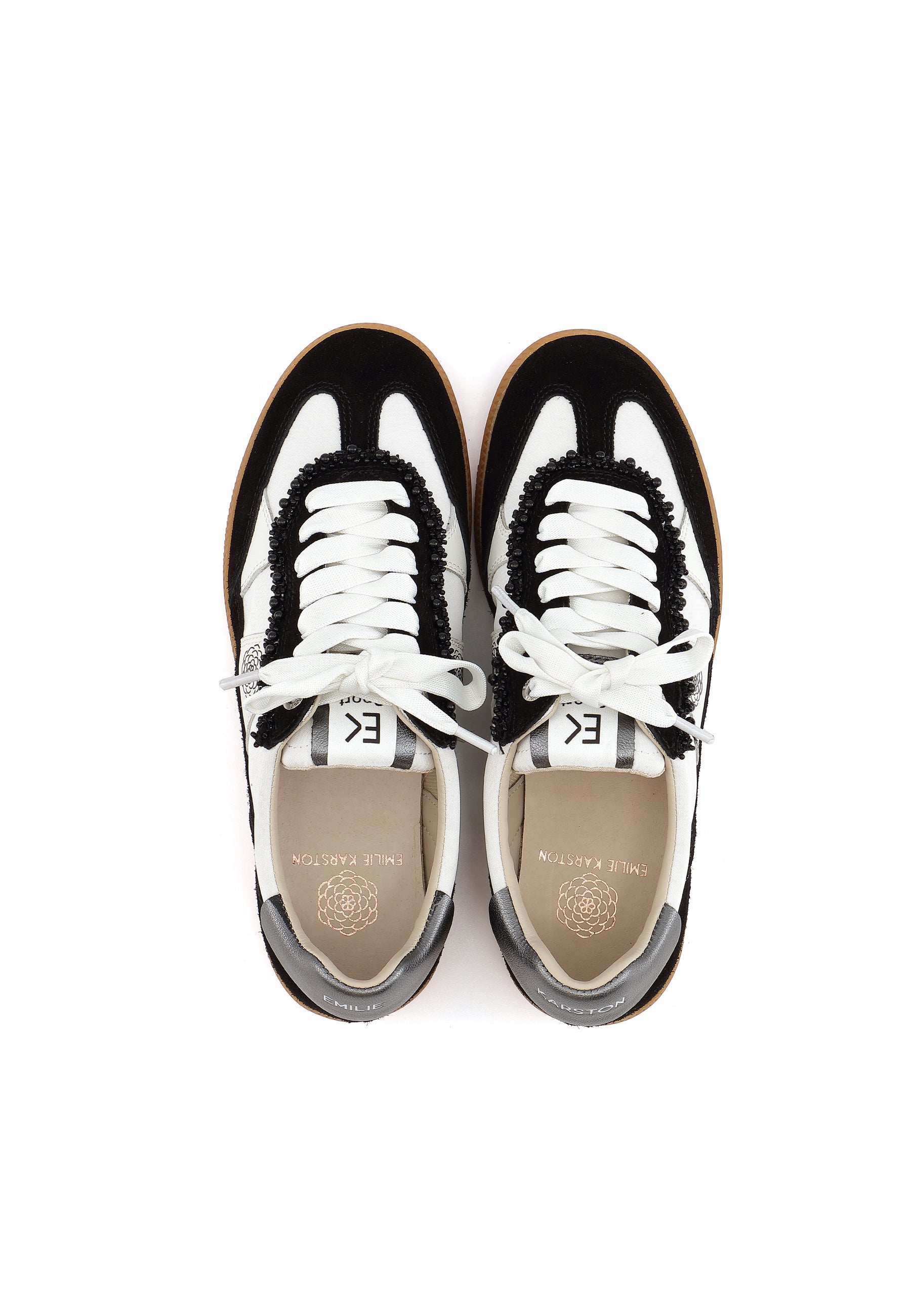 CHERRY - Baskets en cuir Blanc/Noir