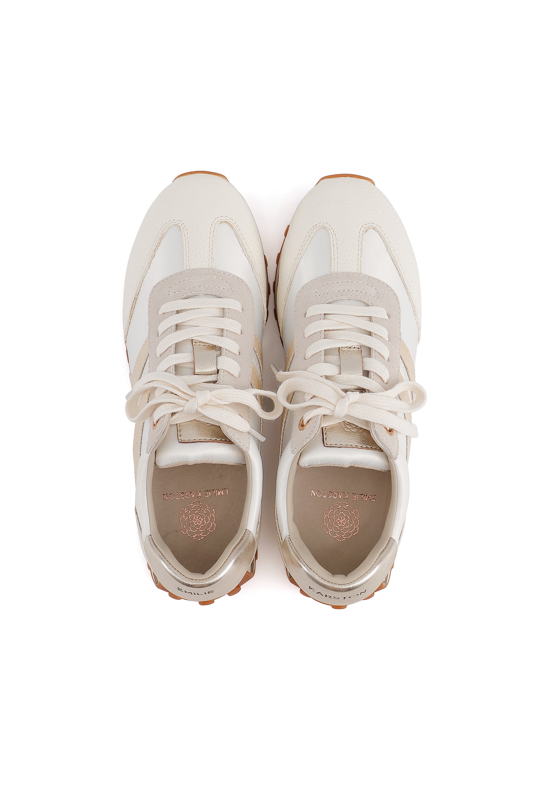 CORINNE - Baskets en cuir Crème