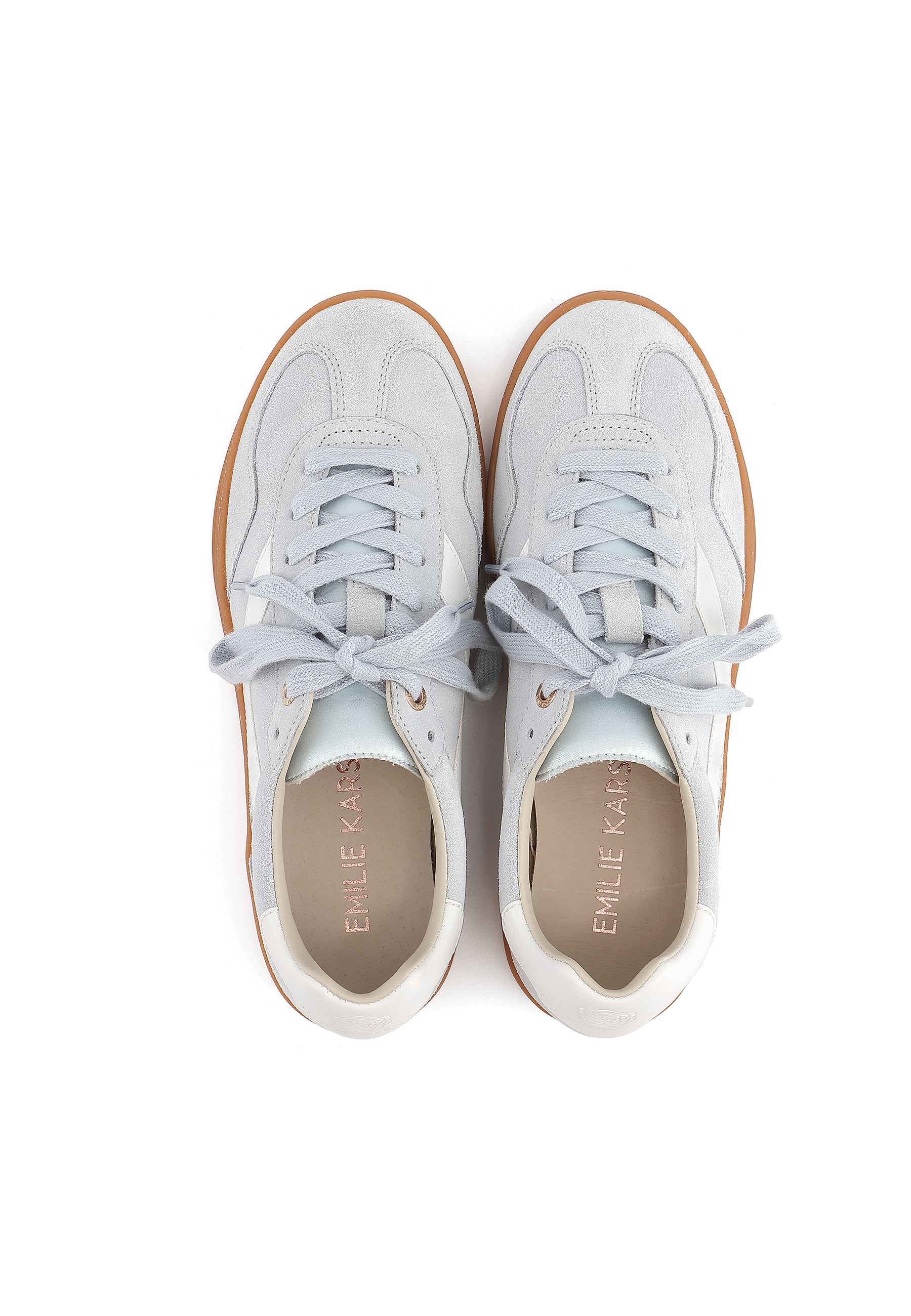 ELVA - Basket en cuir Bleu ciel