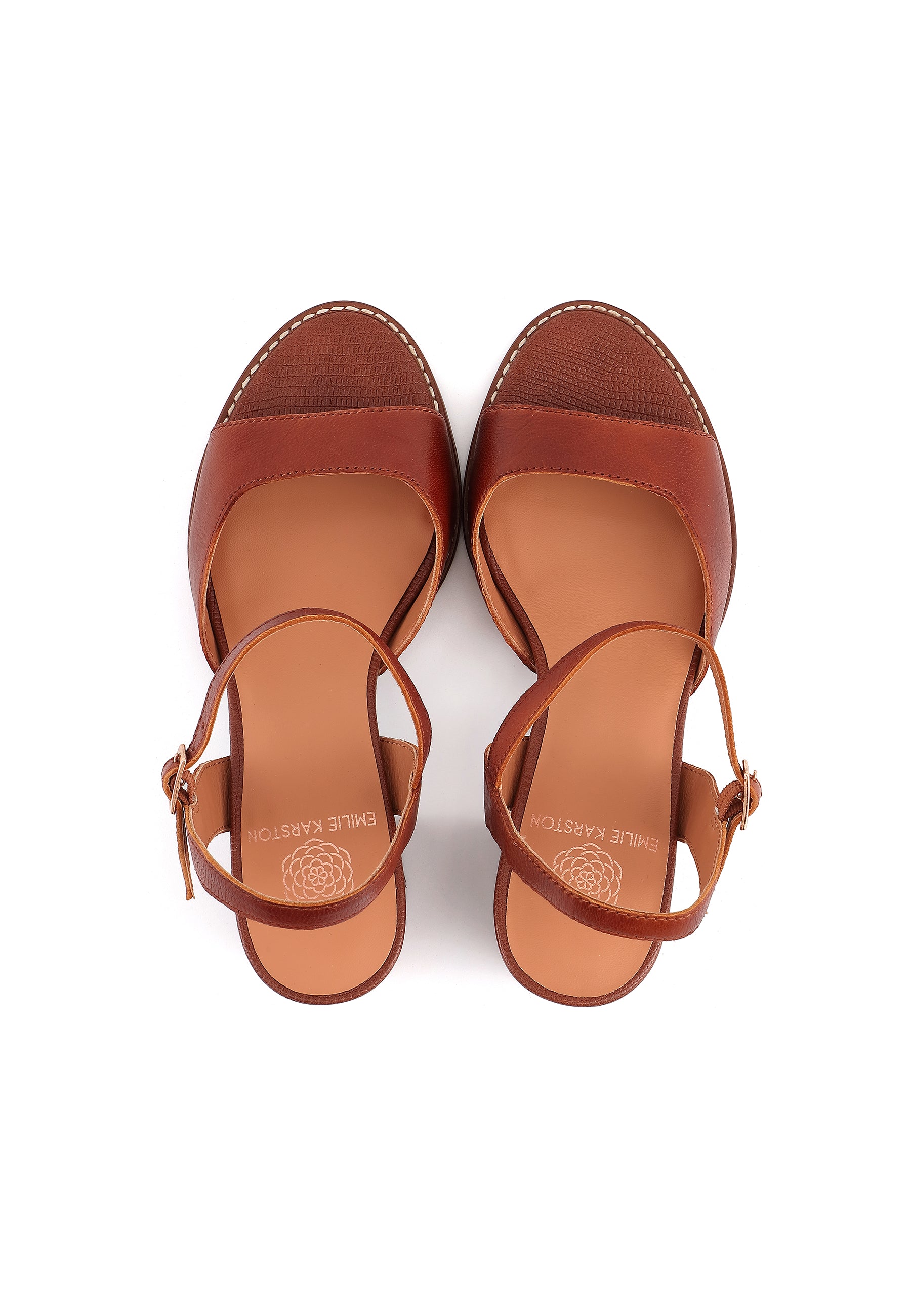 ESLA - Sandales en cuir à talons Camel