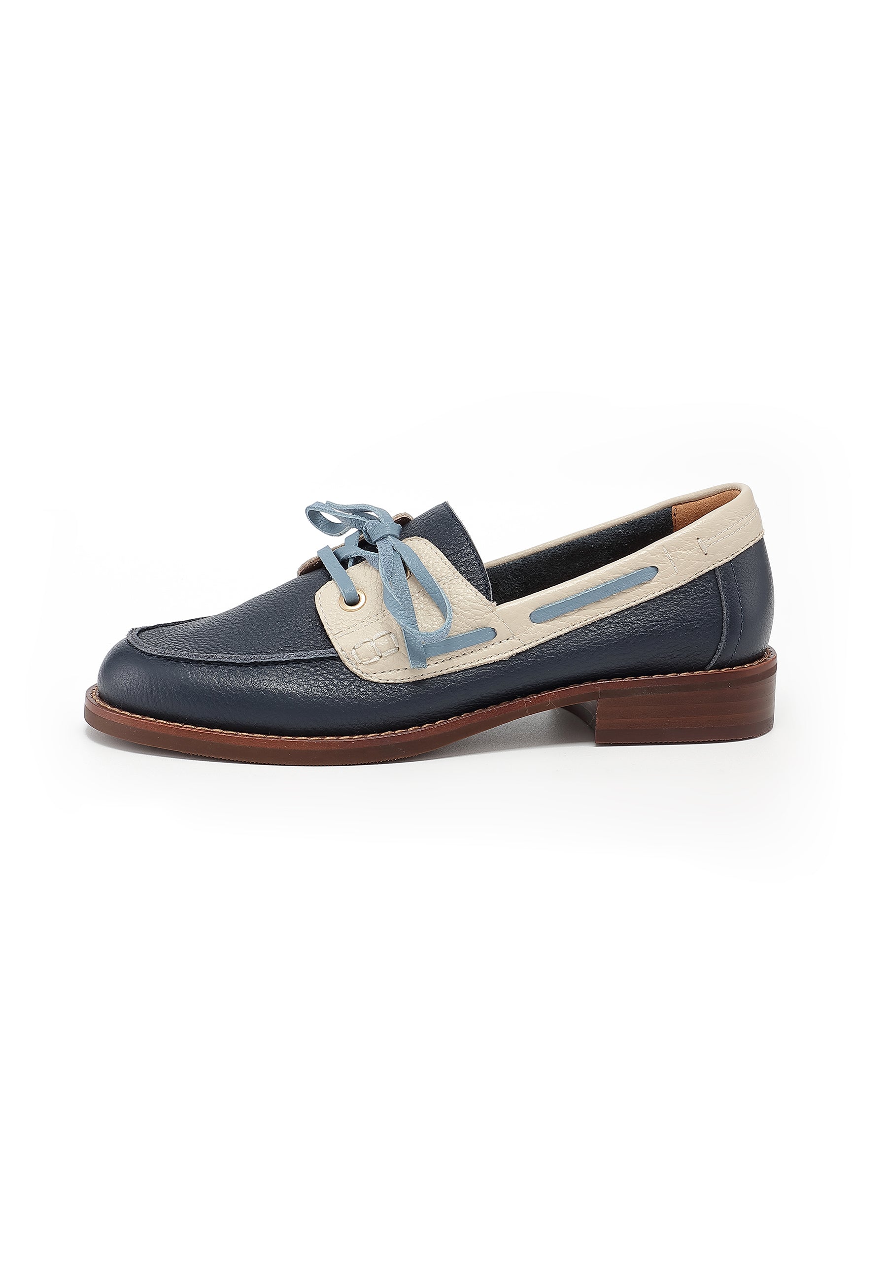 FLORE - Derbies en cuir Marine