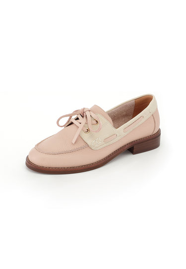 FLORE - Derbies en cuir Rose