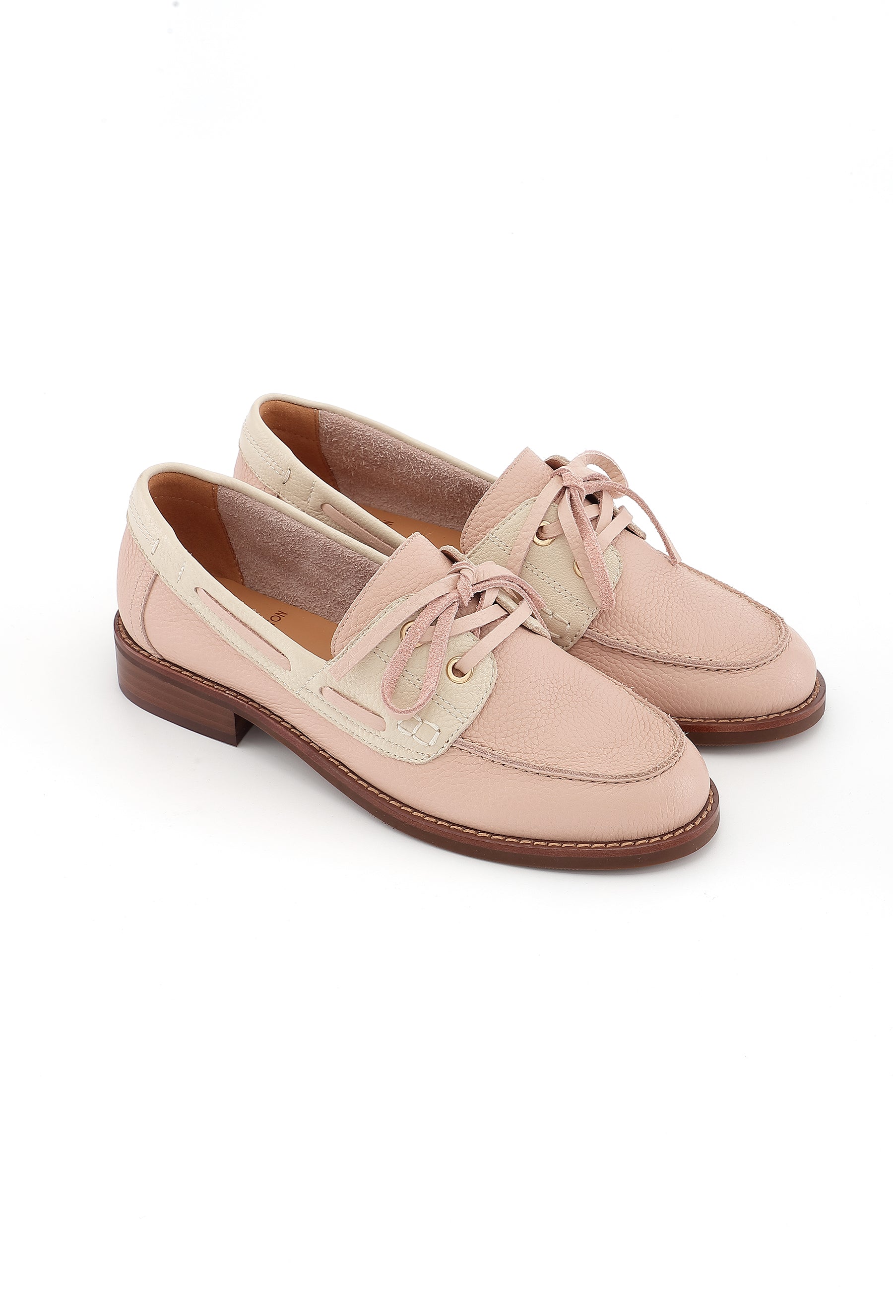 FLORE - Derbies en cuir Rose