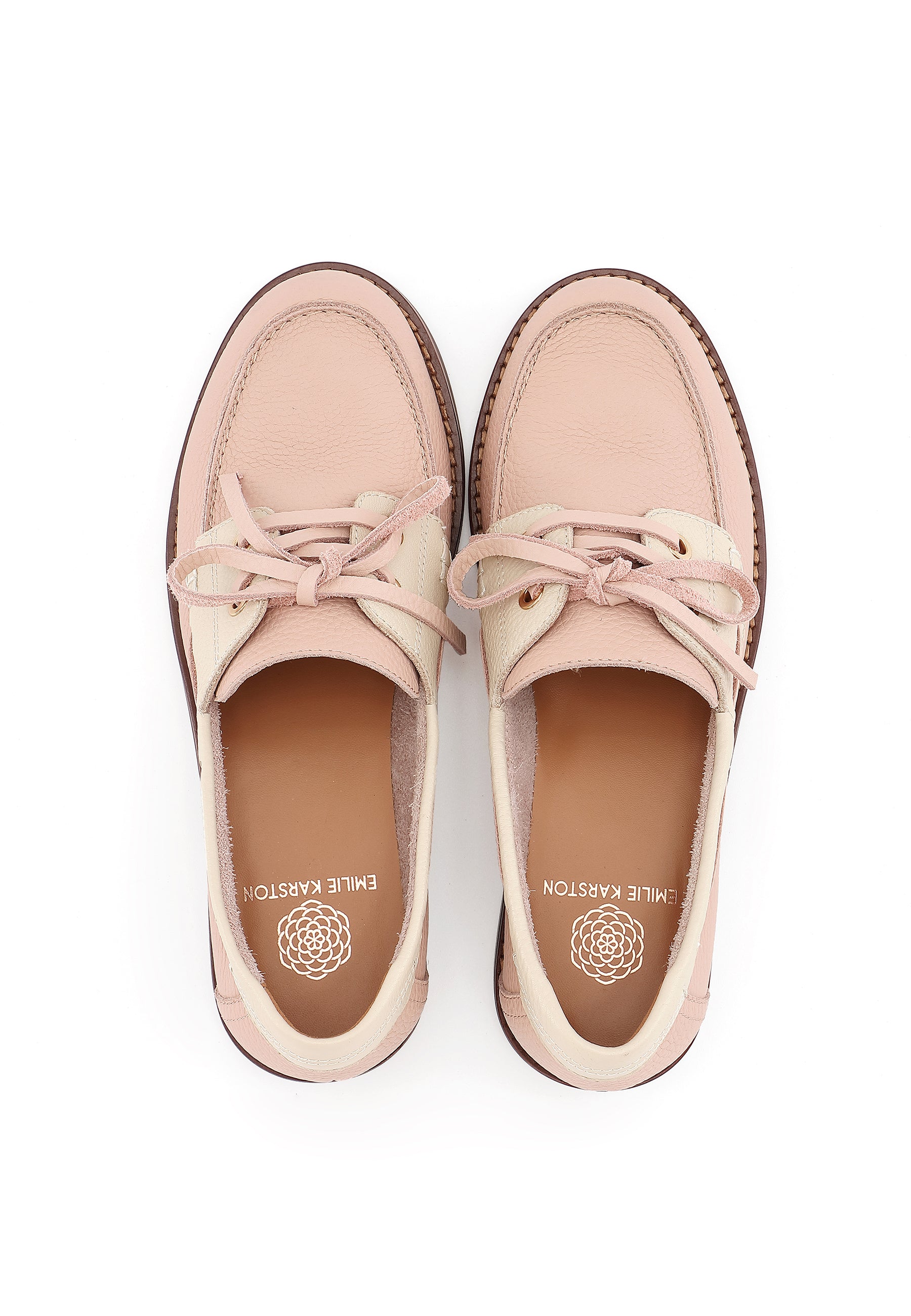 FLORE - Derbies en cuir Rose