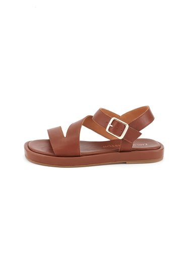 HERA - Sandales Bride Large en Cuir Camel