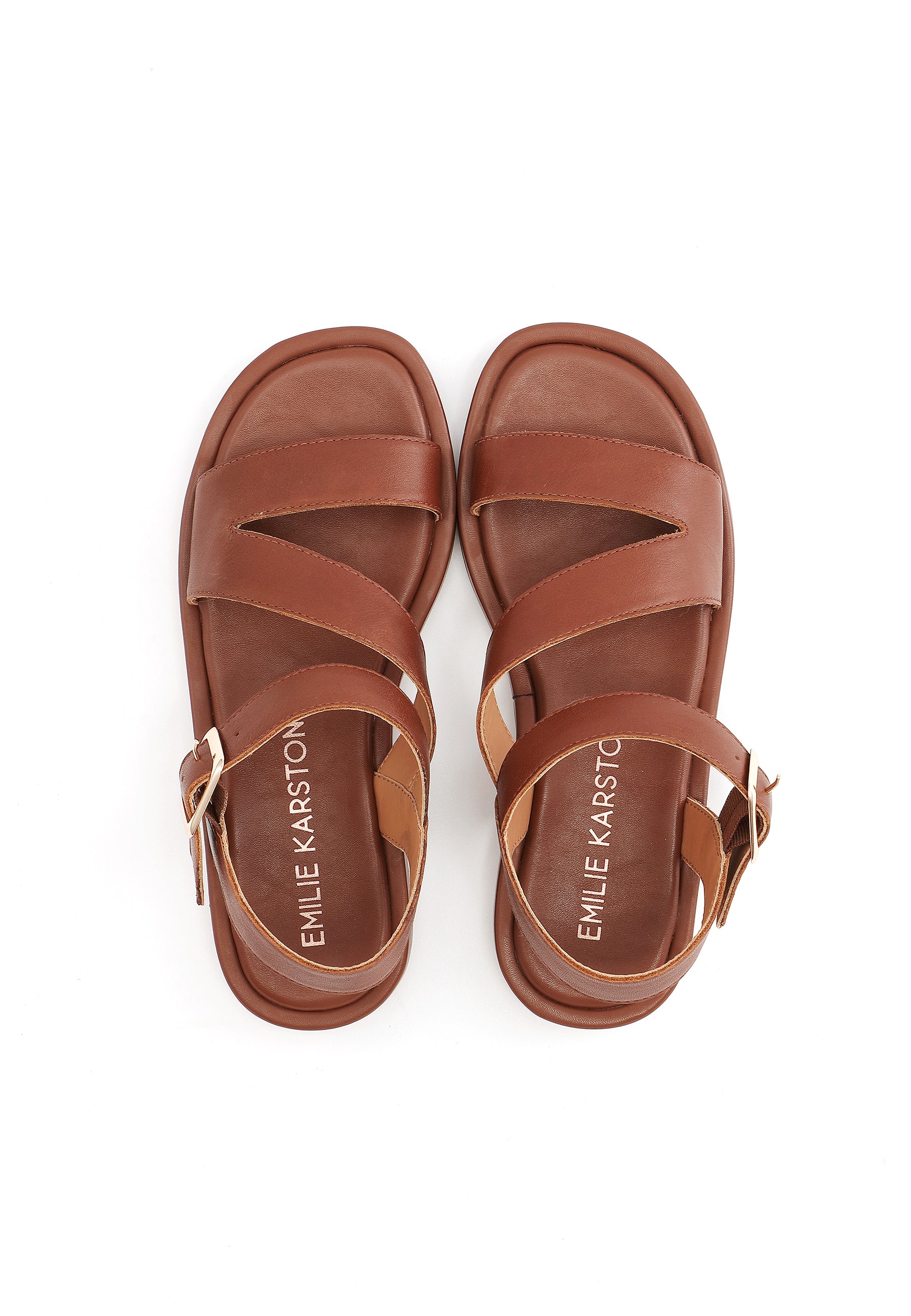 HERA - Sandales Bride Large en Cuir Camel