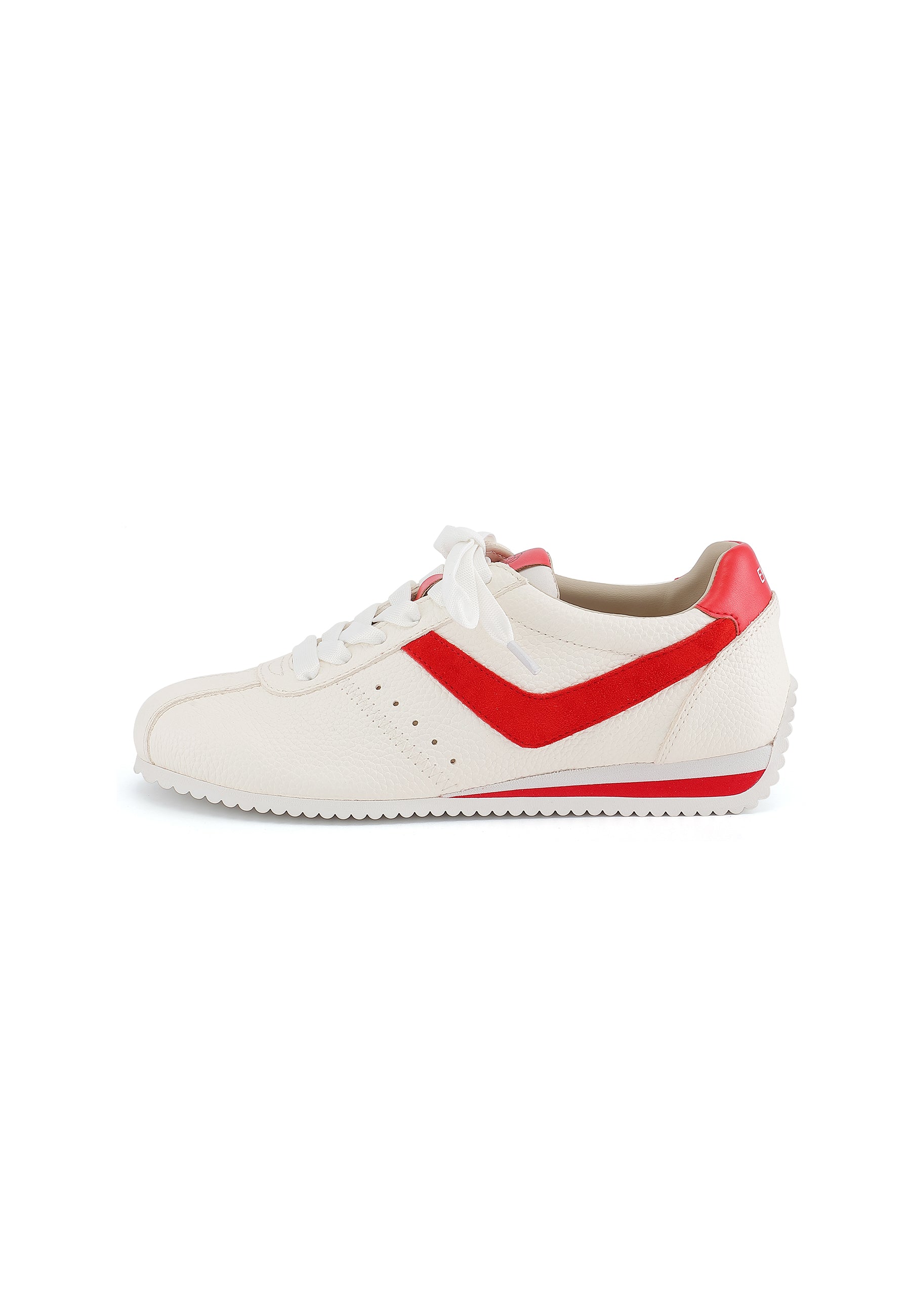 KANO - Baskets en cuir Blanc/Rouge