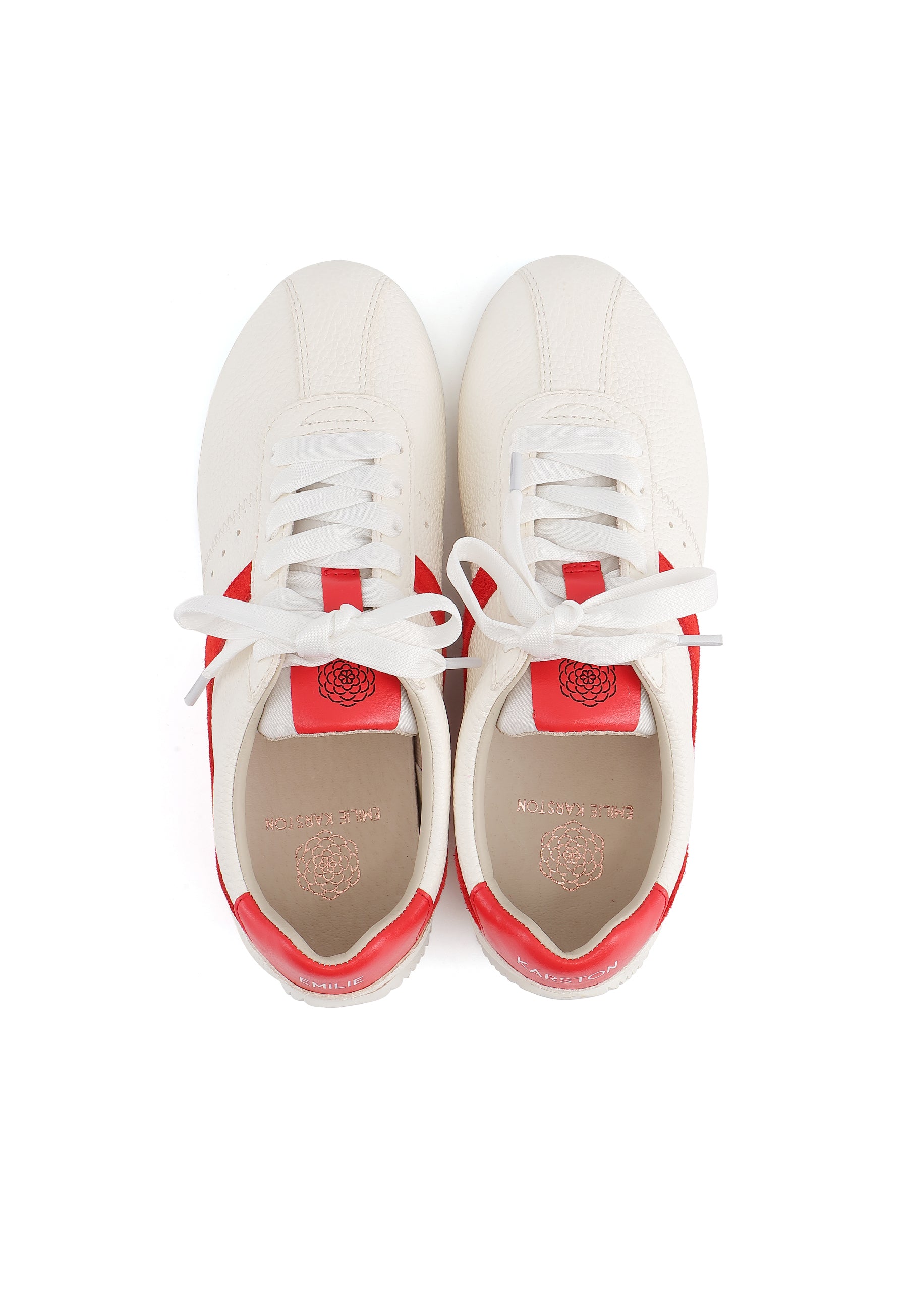 KANO - Baskets en cuir Blanc/Rouge