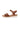 KIKA - Sandales Semelles Blanches en Cuir Marron/Cognac