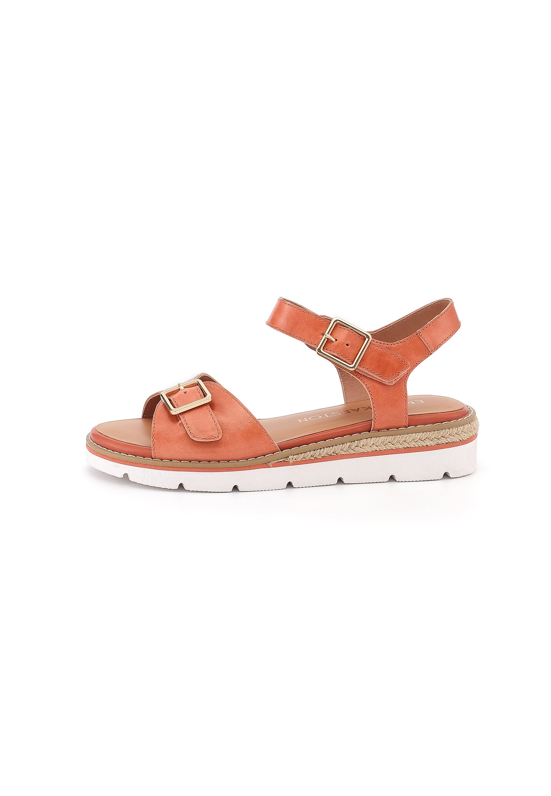 KIKA - Sandales Semelles Blanches en Cuir Rose Saumon
