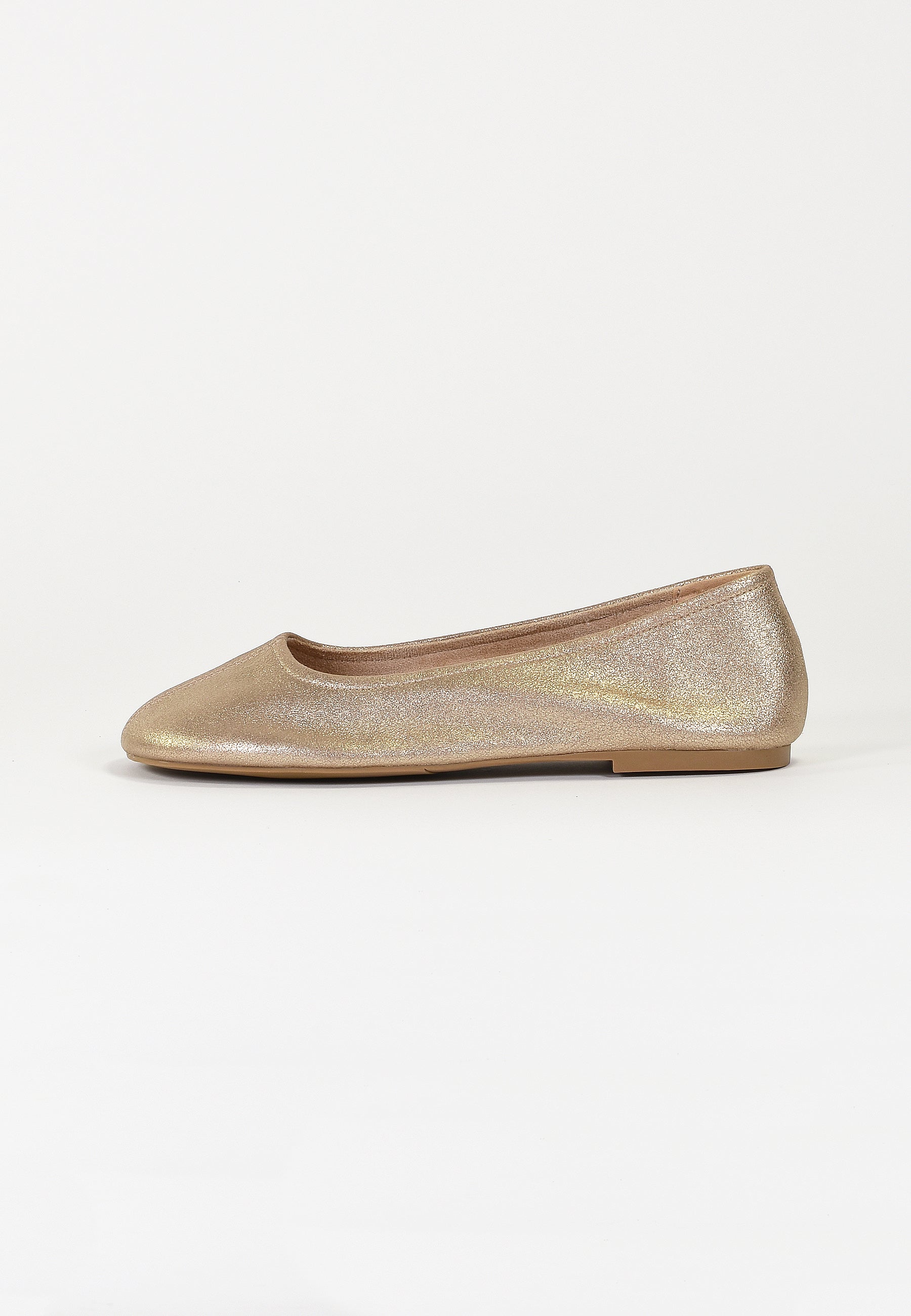 LENA - Ballerine en Cuir Or