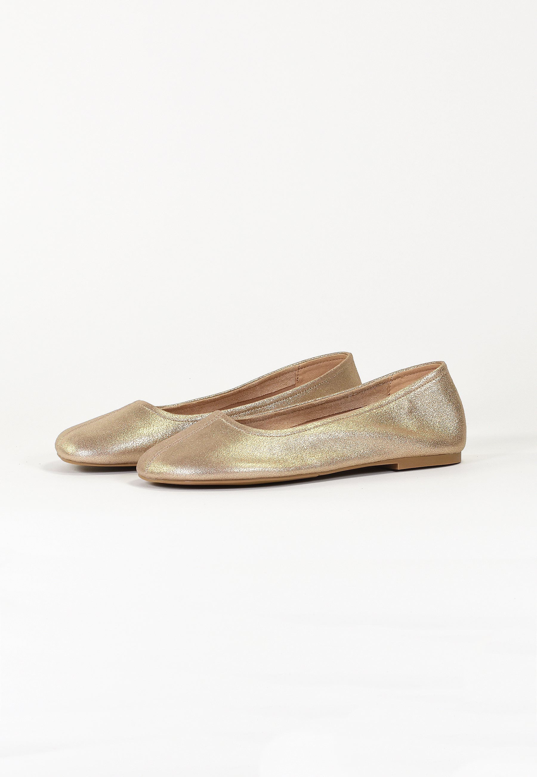 LENA - Ballerine en Cuir Or