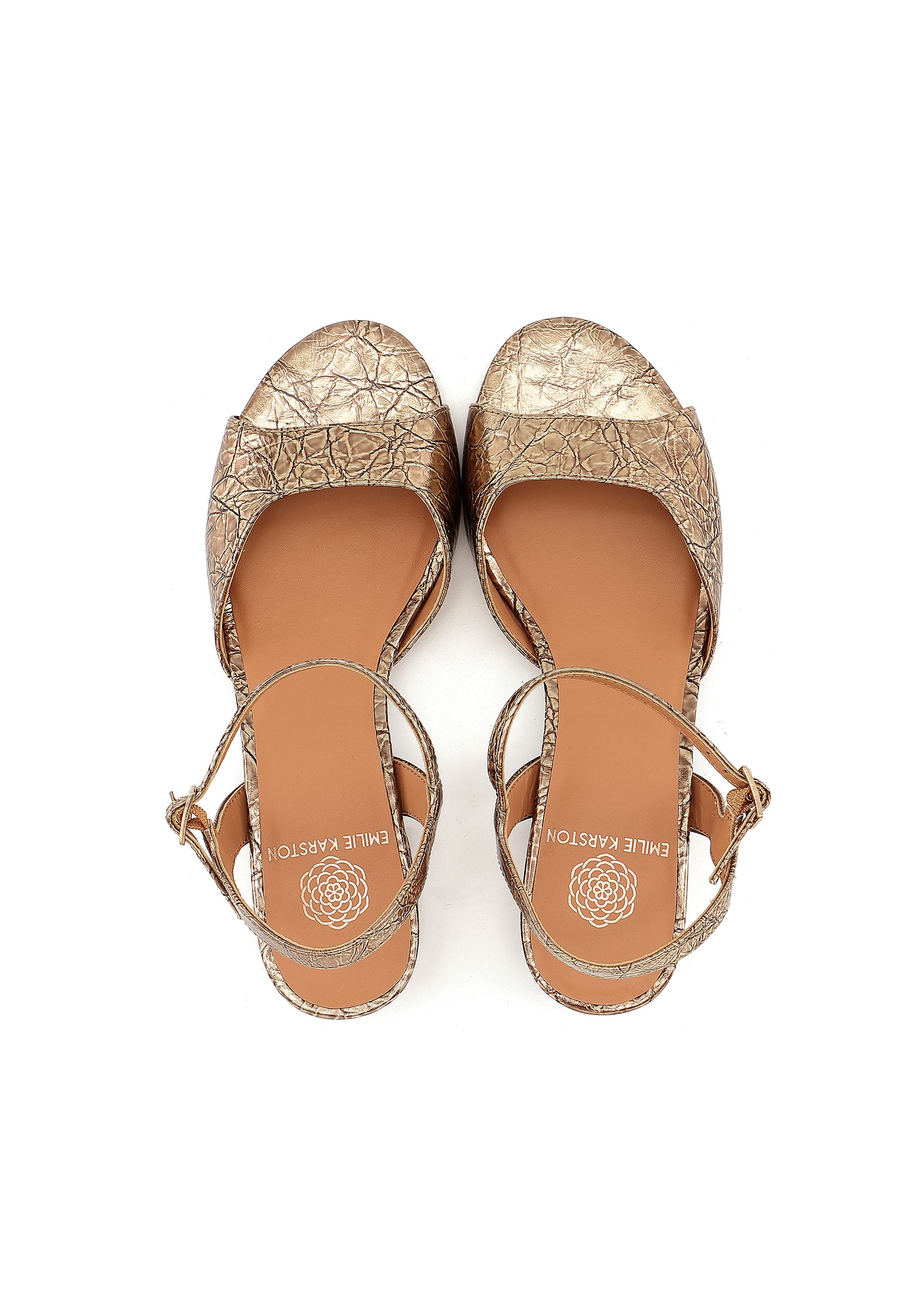 LOUCIA - Sandales à Talons en Cuir Or/Gold