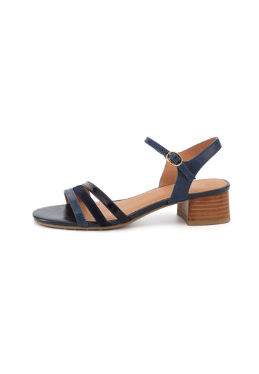 LUAN - Sandales à talons en cuir Marine