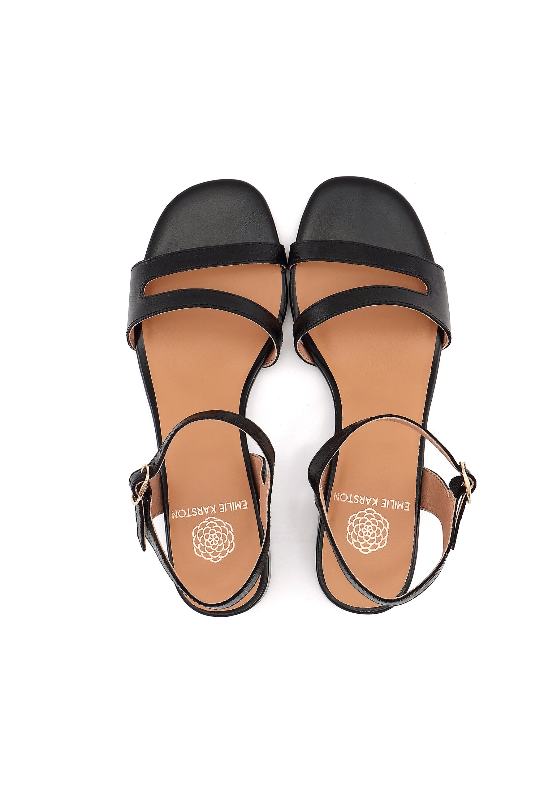 OYSHA - Sandales à Talons en Cuir Noir