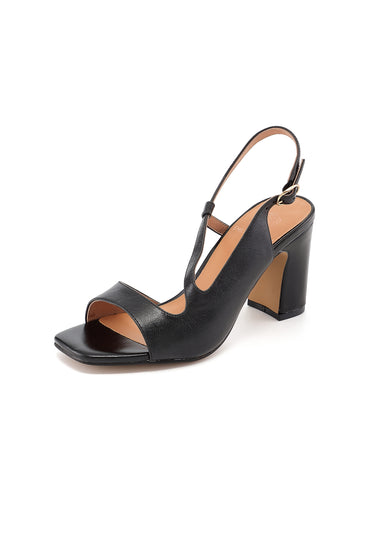 SUZANNA - Sandales à Talons en cuir Noir
