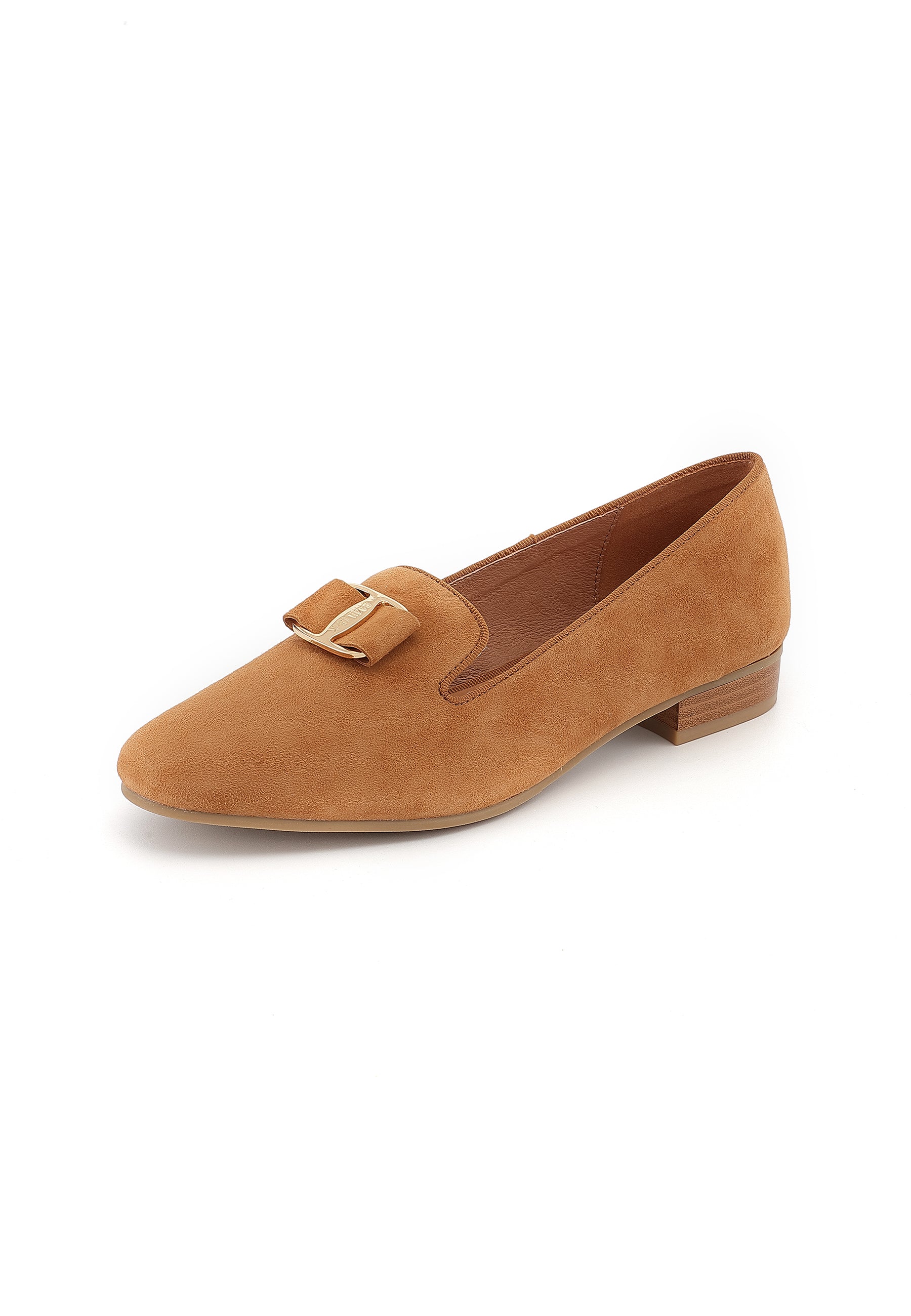 YUNI - Mocassins en cuir Camel à boucle